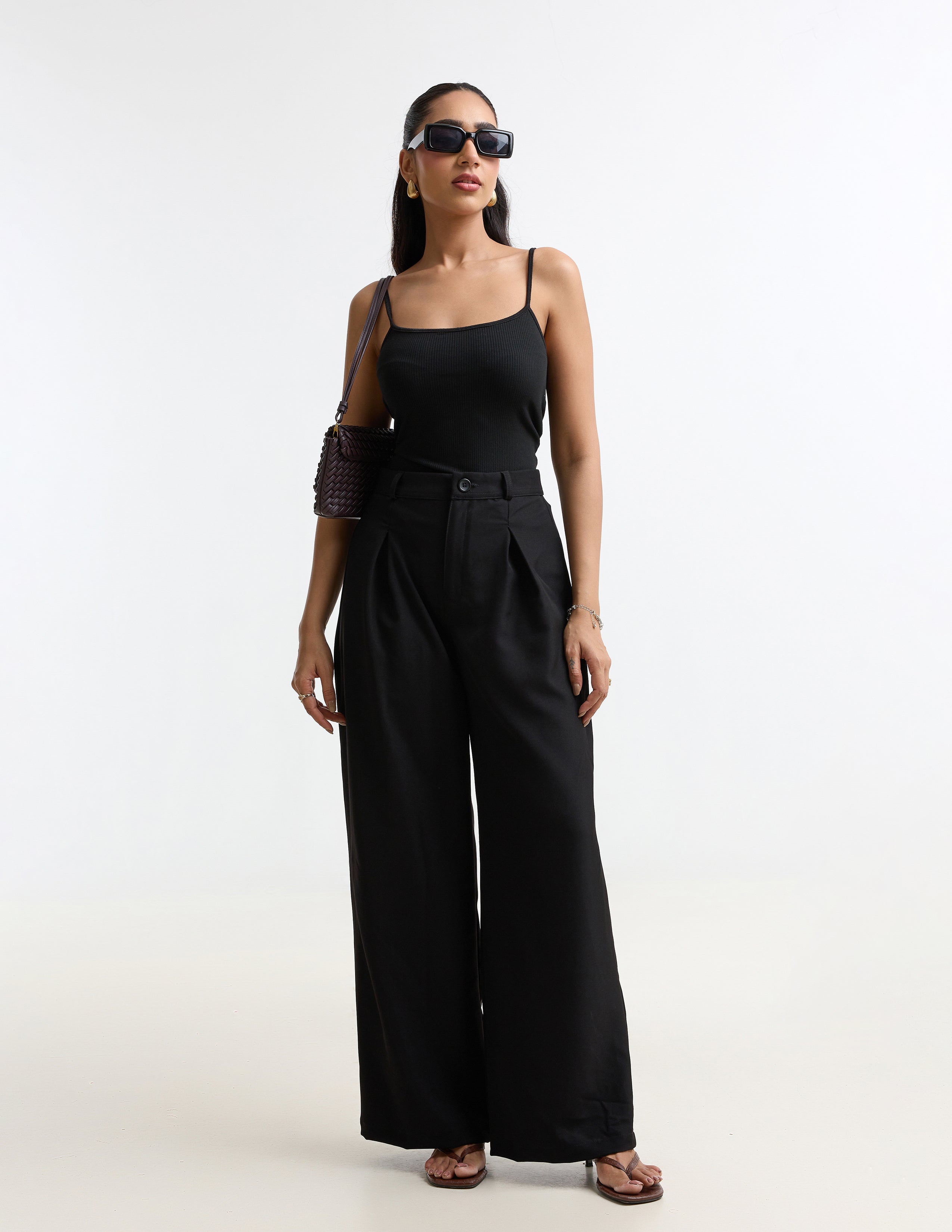 Pleated Wide Leg Pant