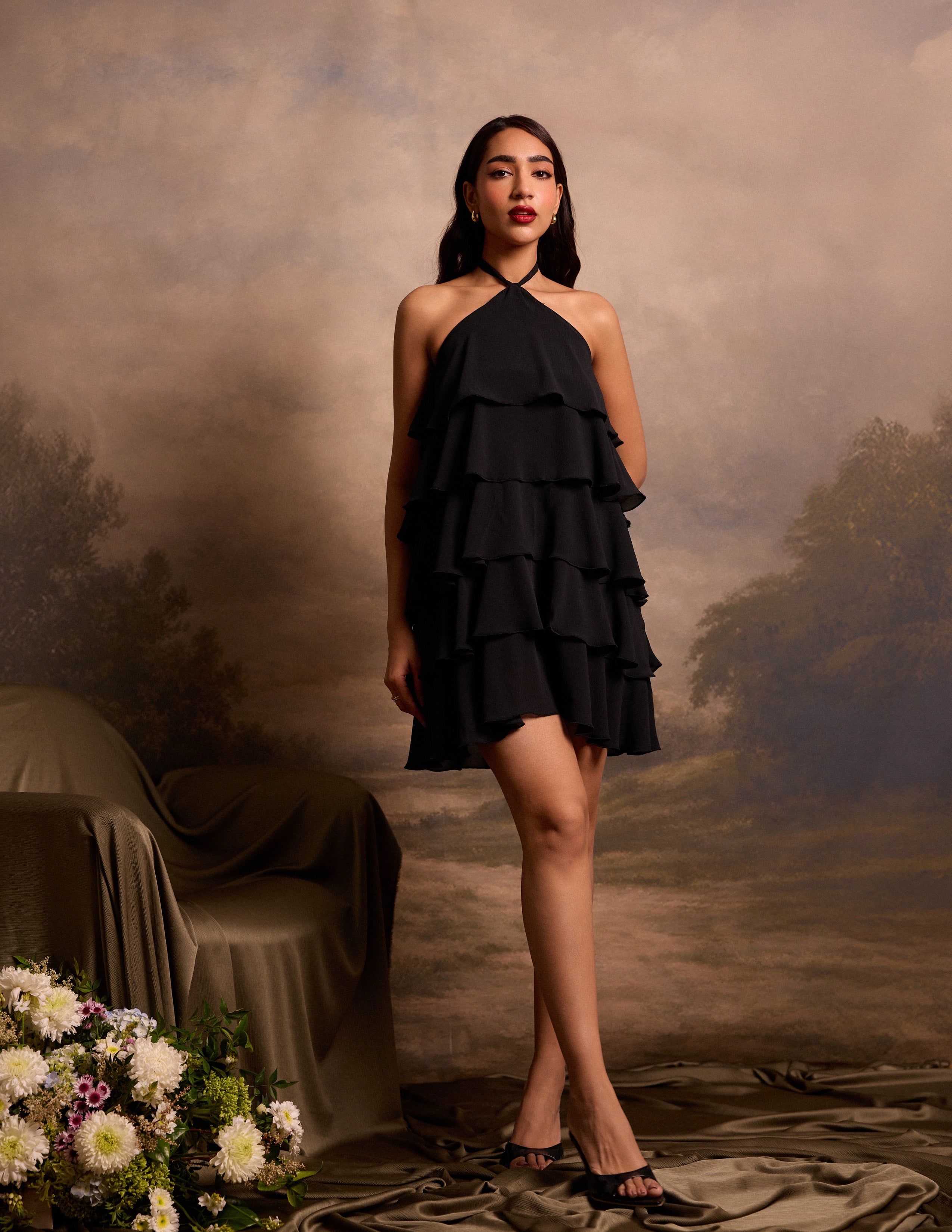 Ruffle Detail Mini Dress
