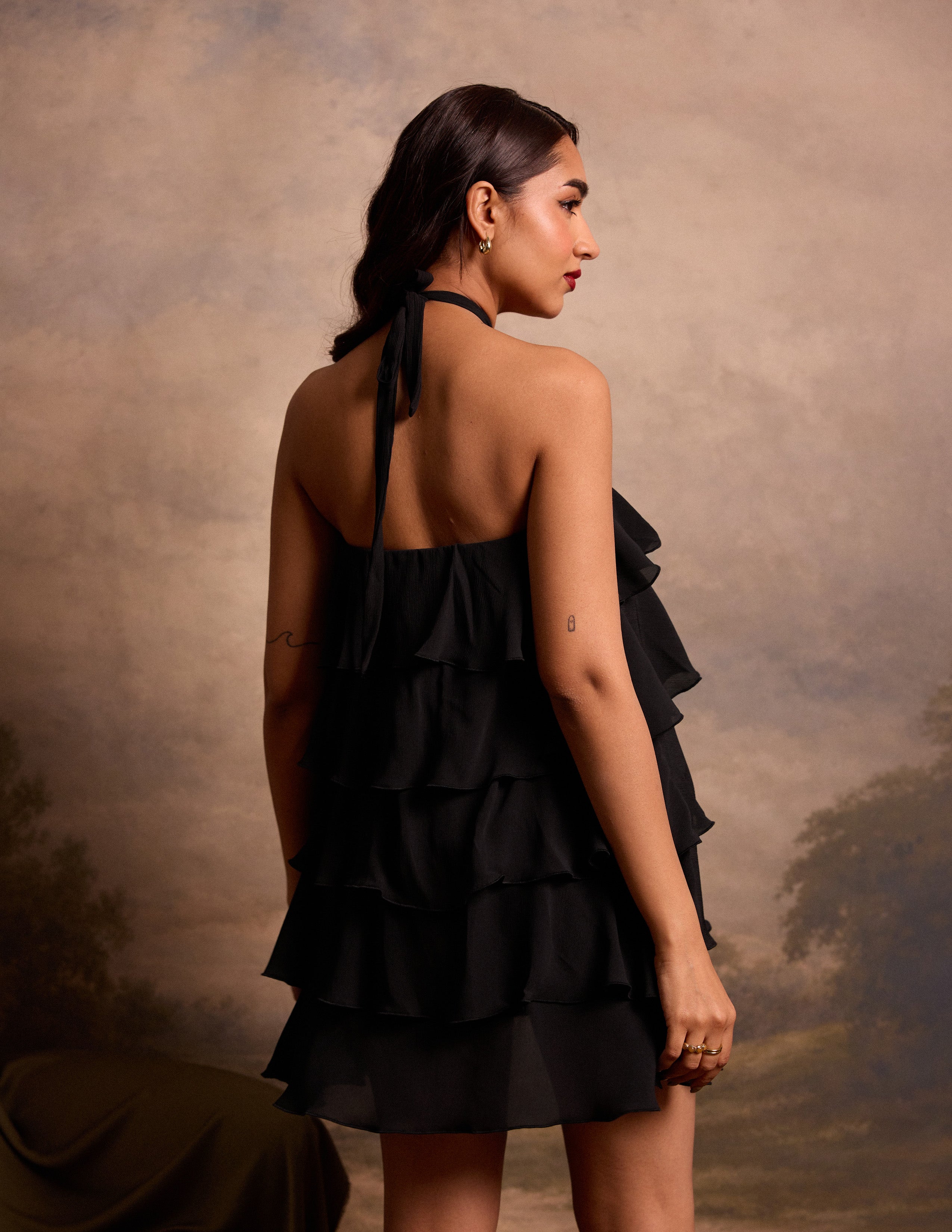 Ruffle Detail Mini Dress