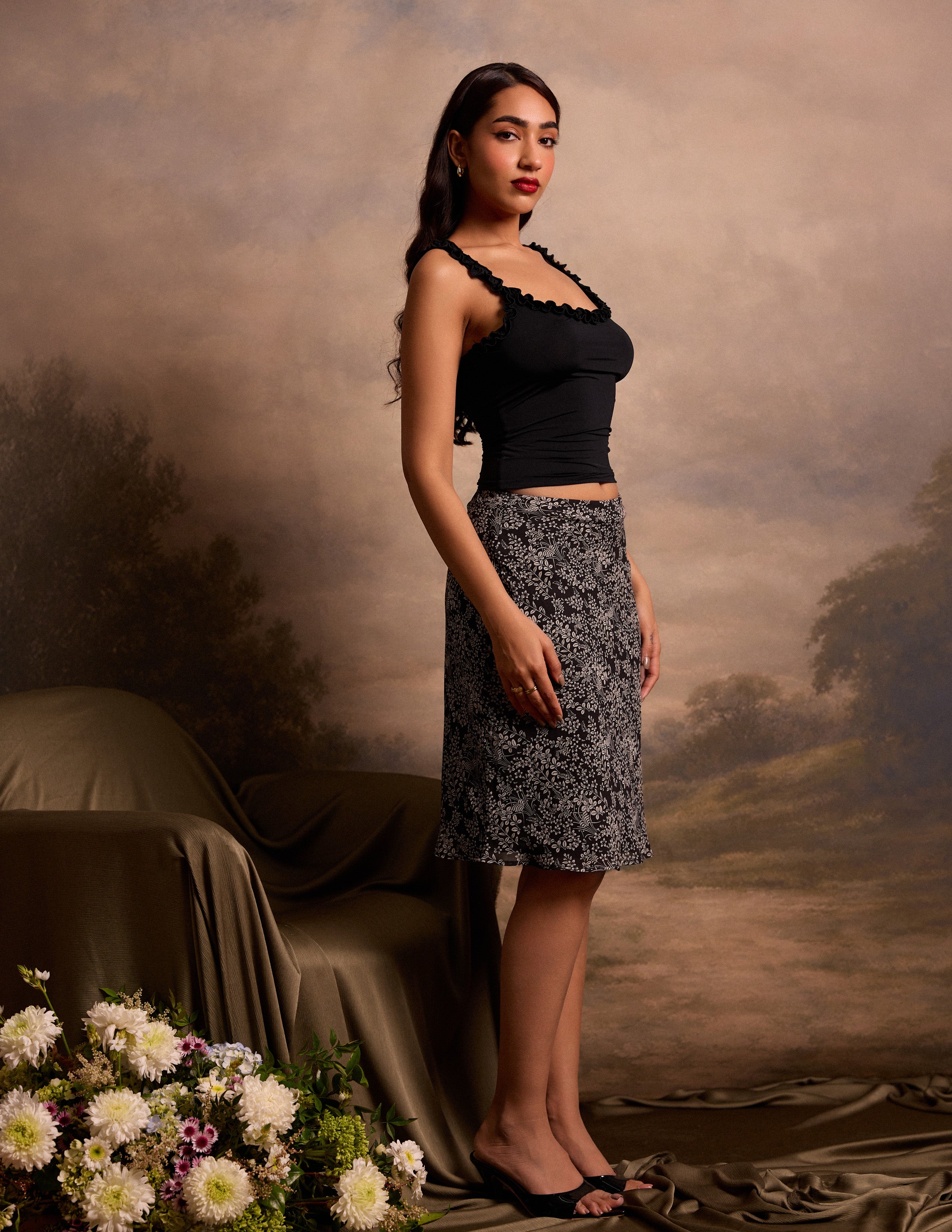 Frill Detailed Fitted Top