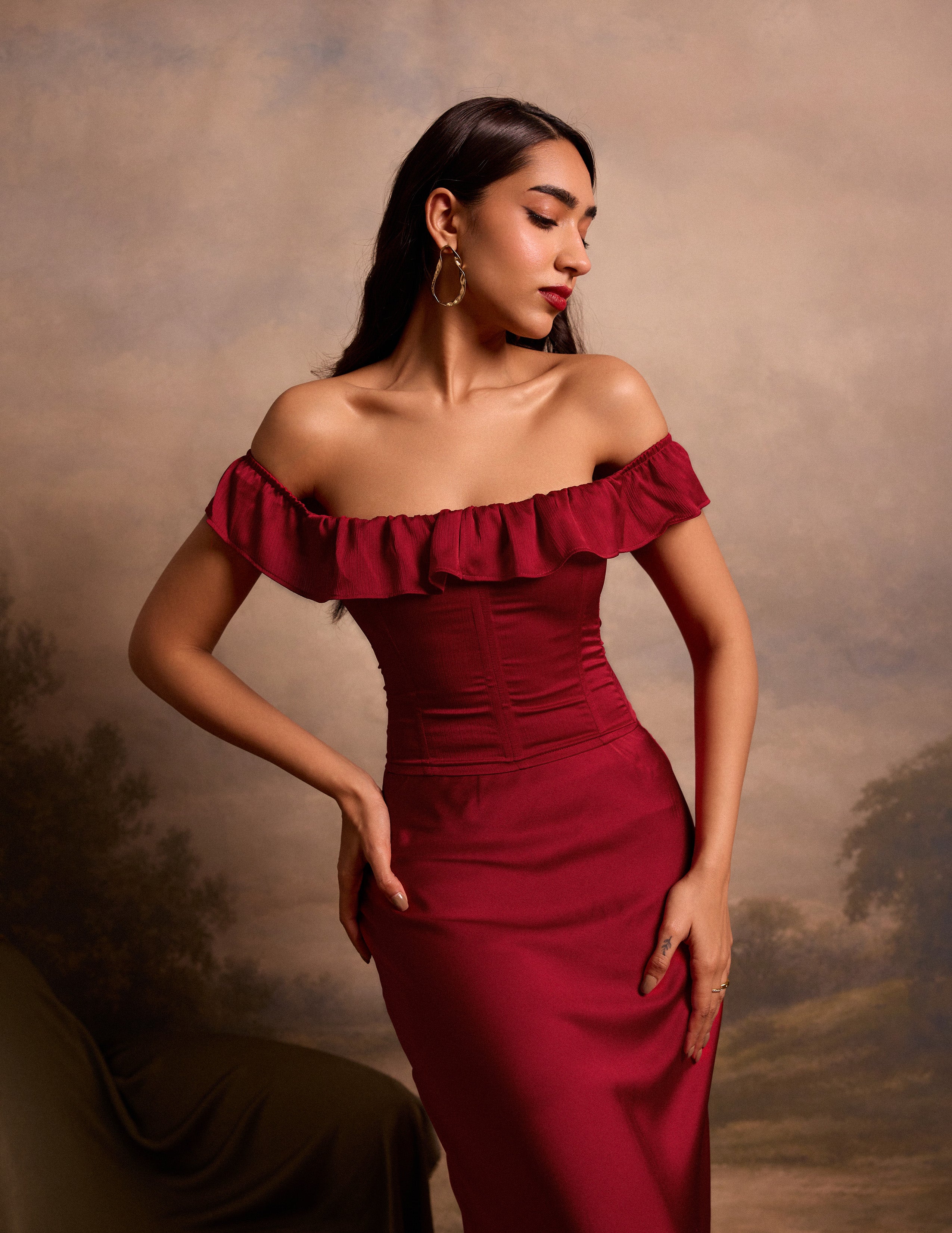Frill Detailed Corset Top
