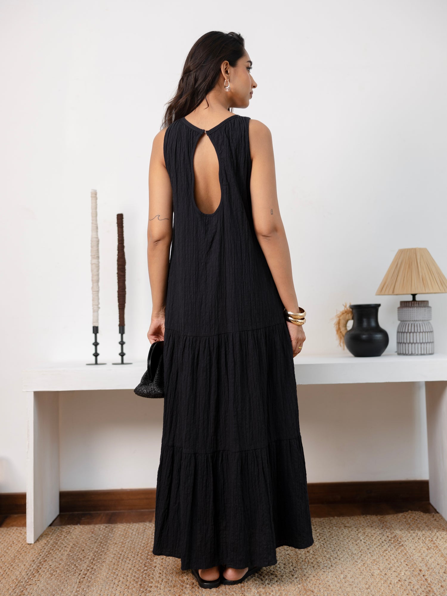Double Key Hole Detail Maxi Dress