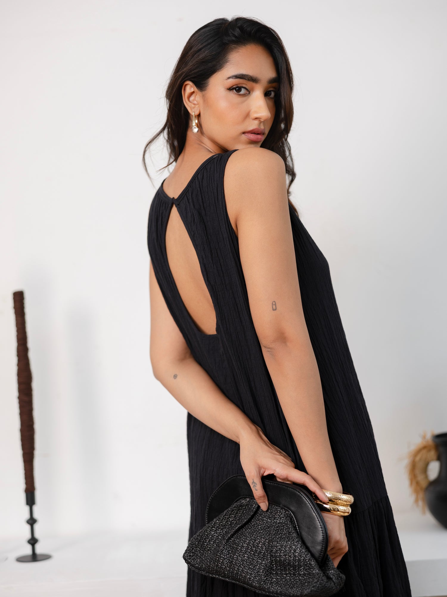 Double Key Hole Detail Maxi Dress