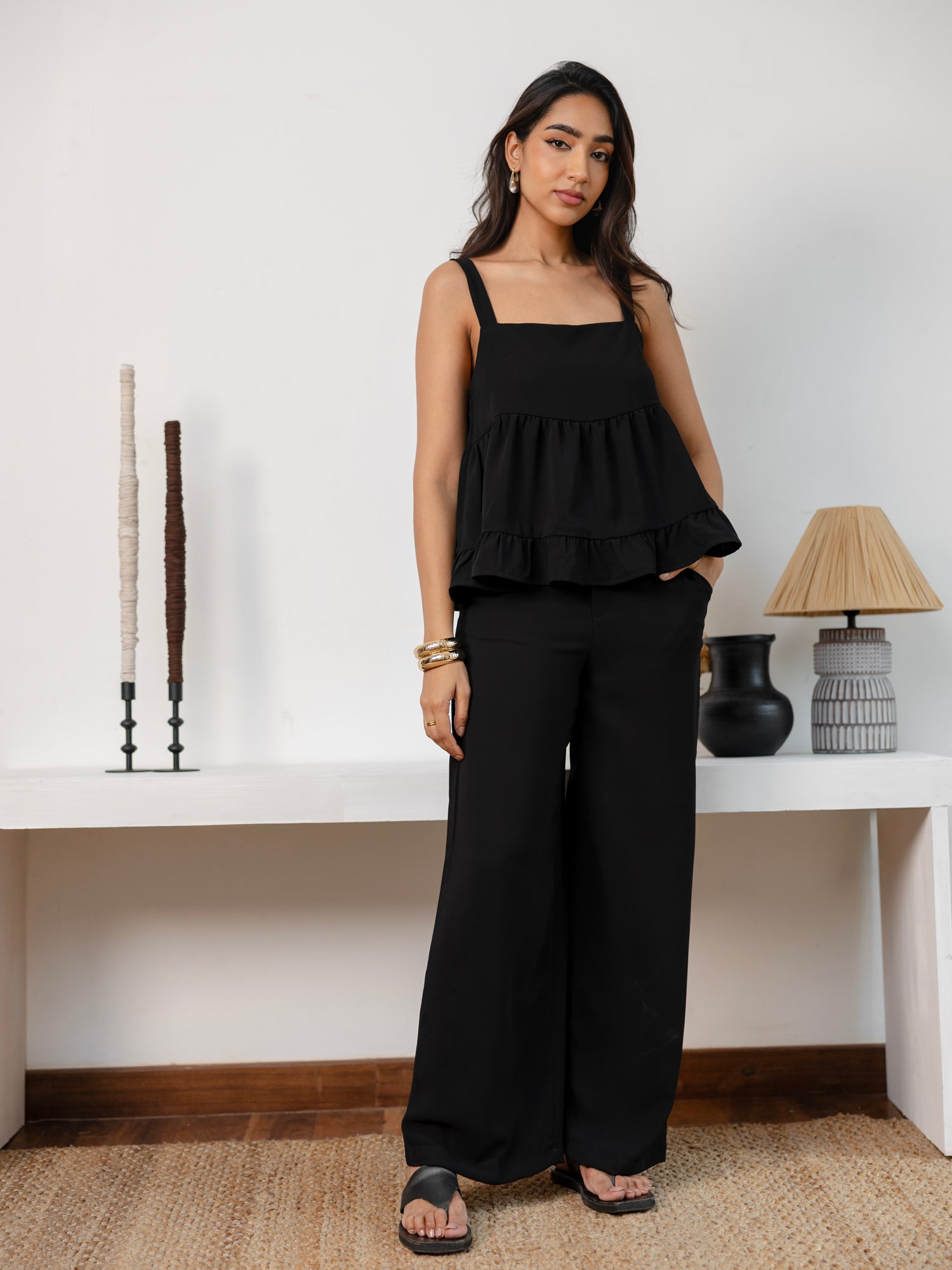 High Waist Straight Leg Pant