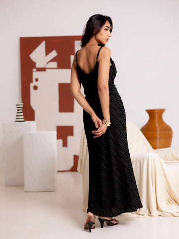 Front Cowl Sleeveless Maxi Dress
