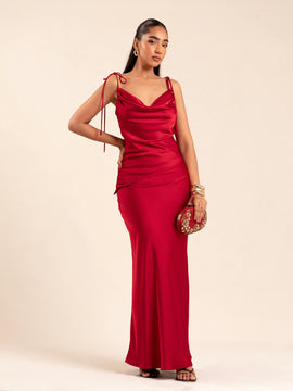 Satin Bias Maxi Skirt