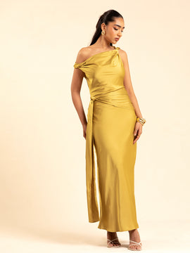 Twisted Detailed Bias Maxi Dress