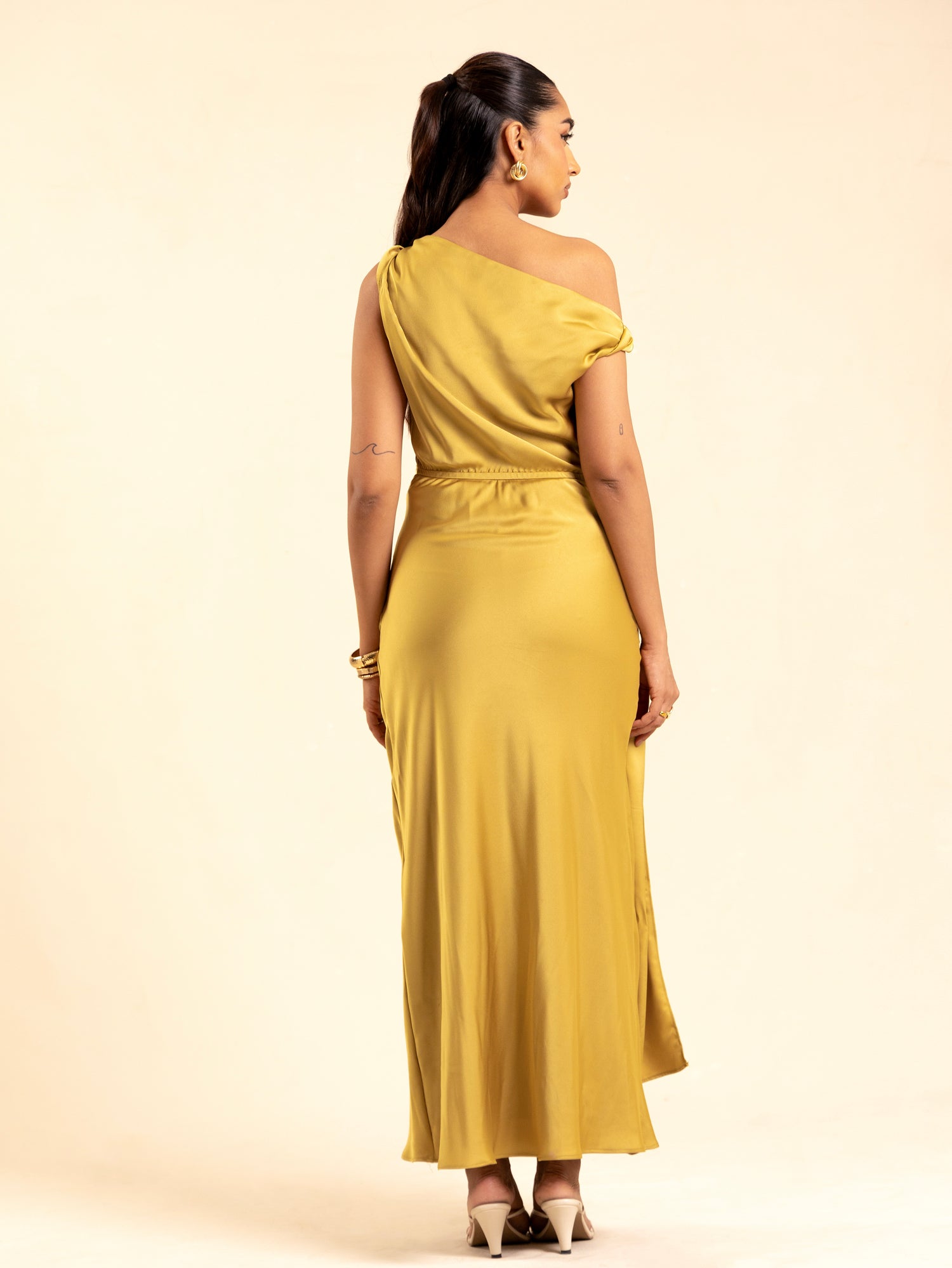 Twisted Detailed Bias Maxi Dress