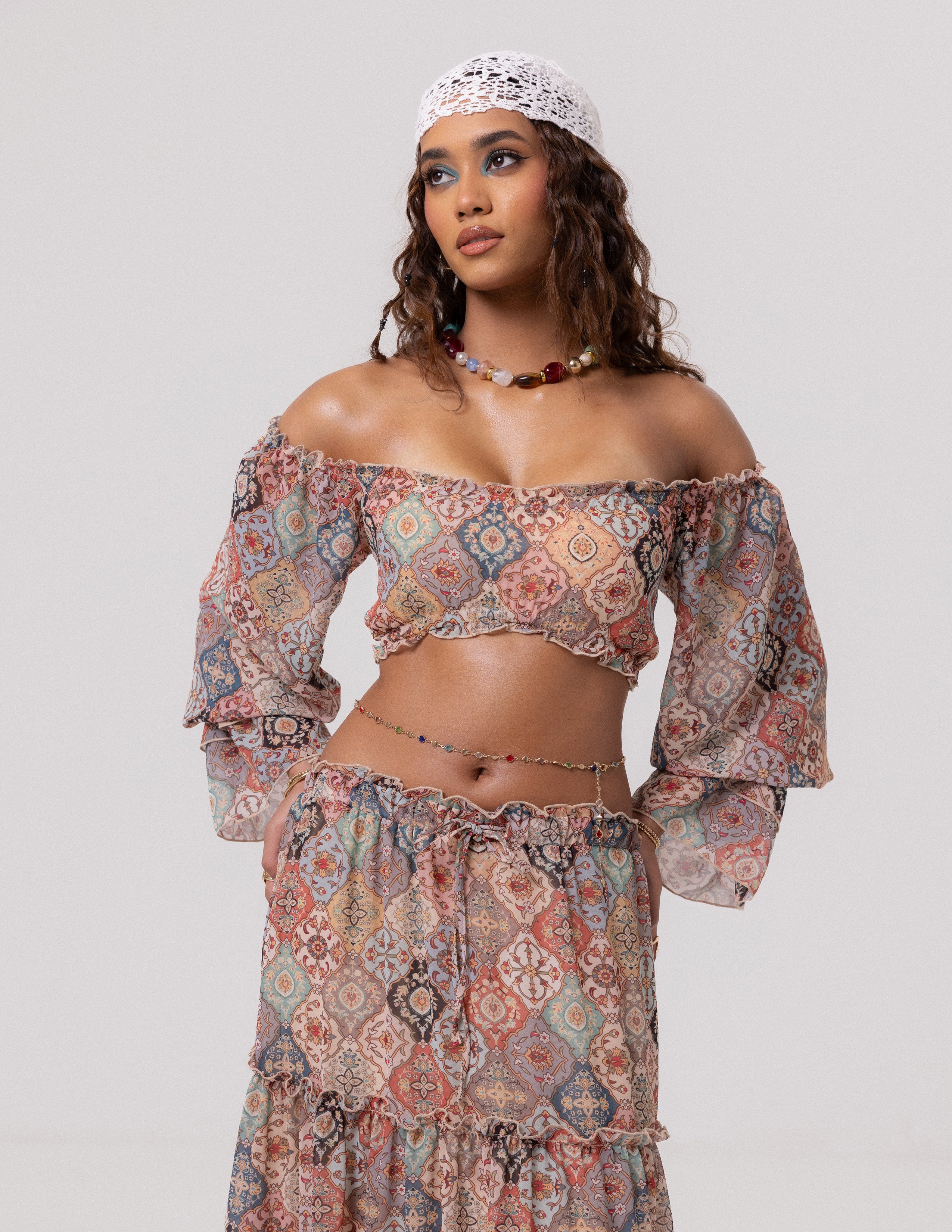 Back Smocking Bustier Top