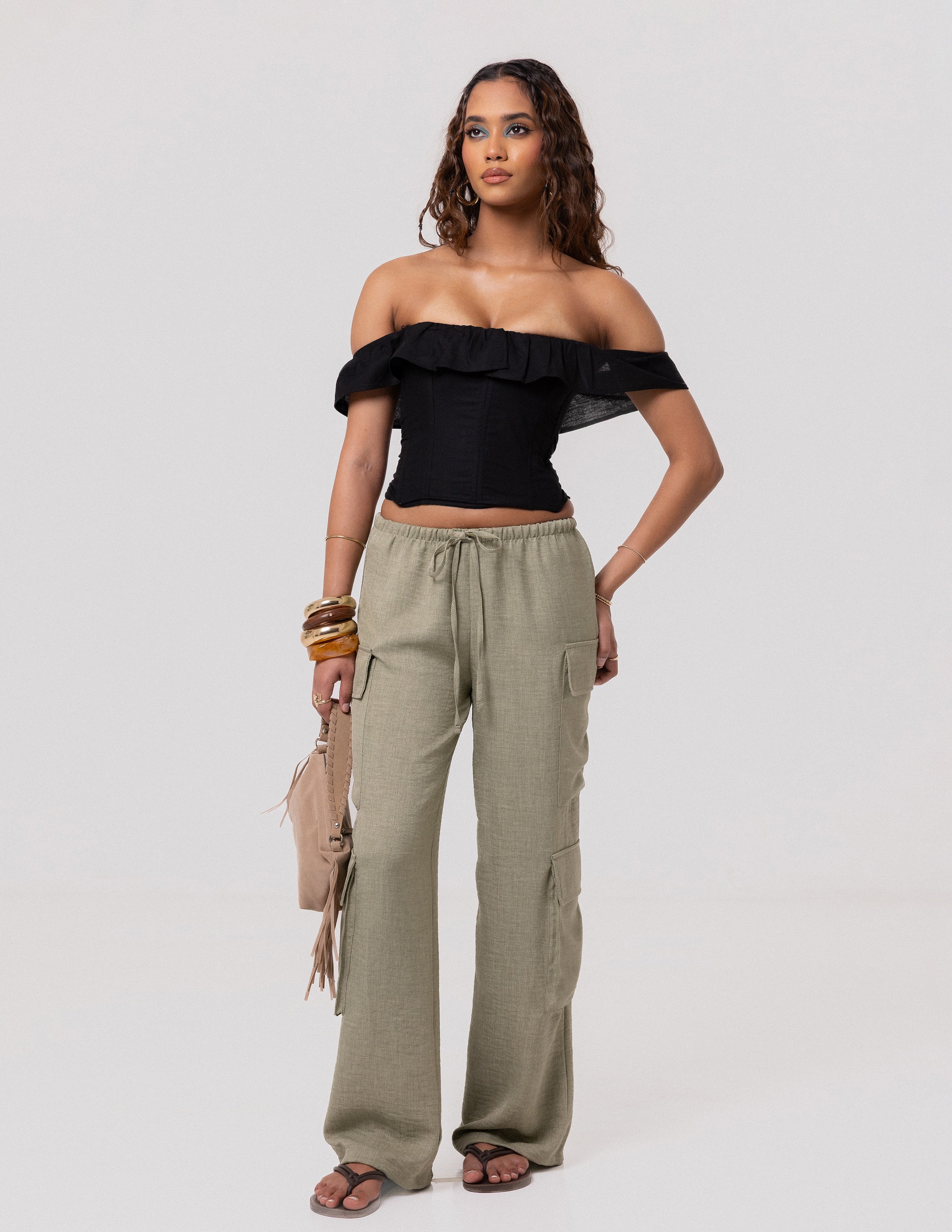 Off Shoulder Back Tieup Top