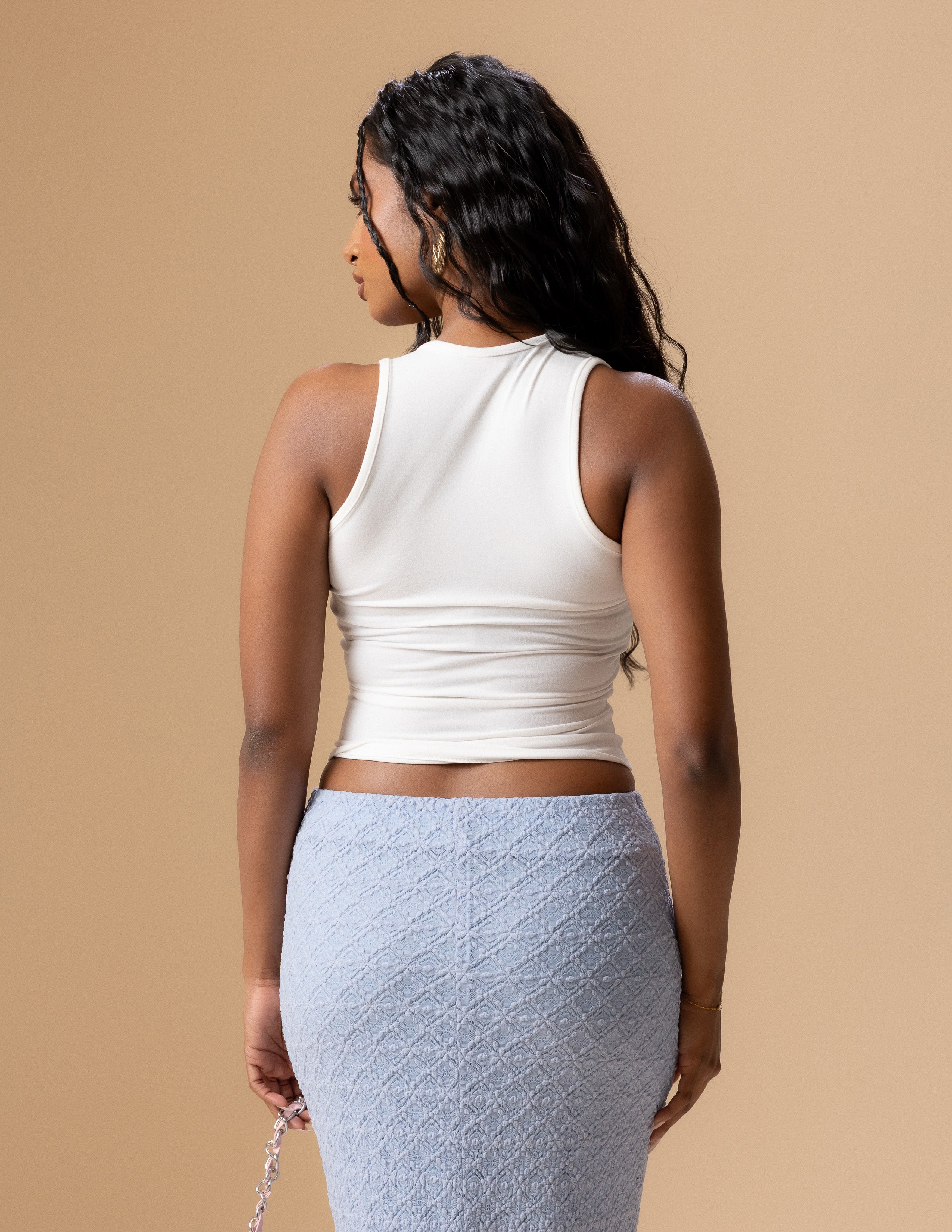 Claudia Scoope Neck Fitted Top