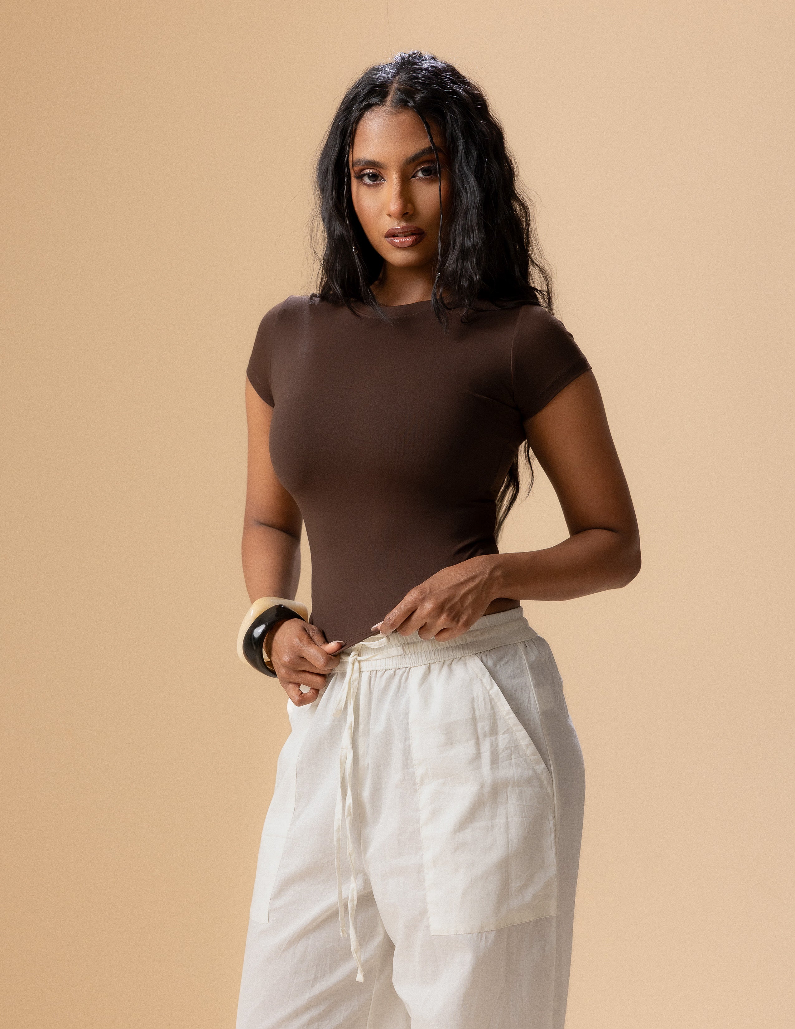 Rue High Neck Fitted Top