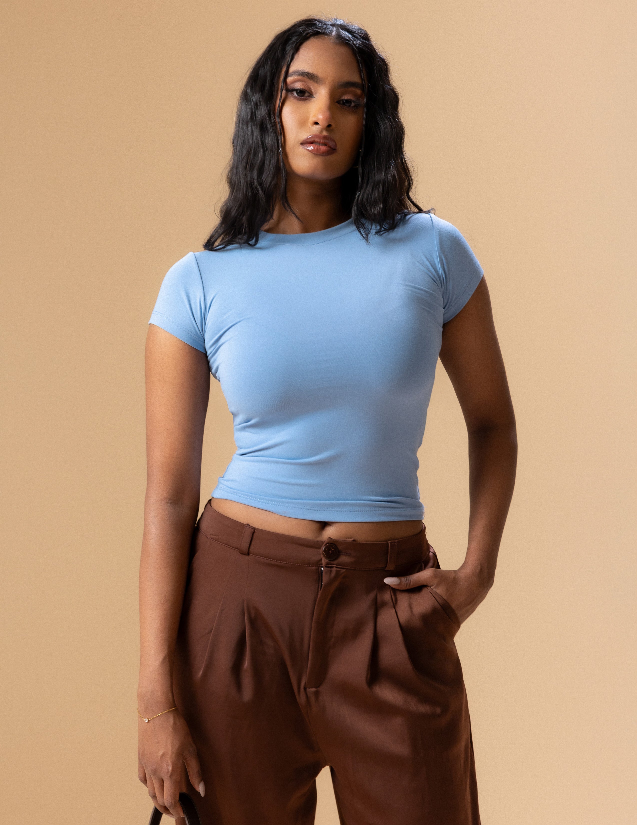 Rue High Neck Fitted Top