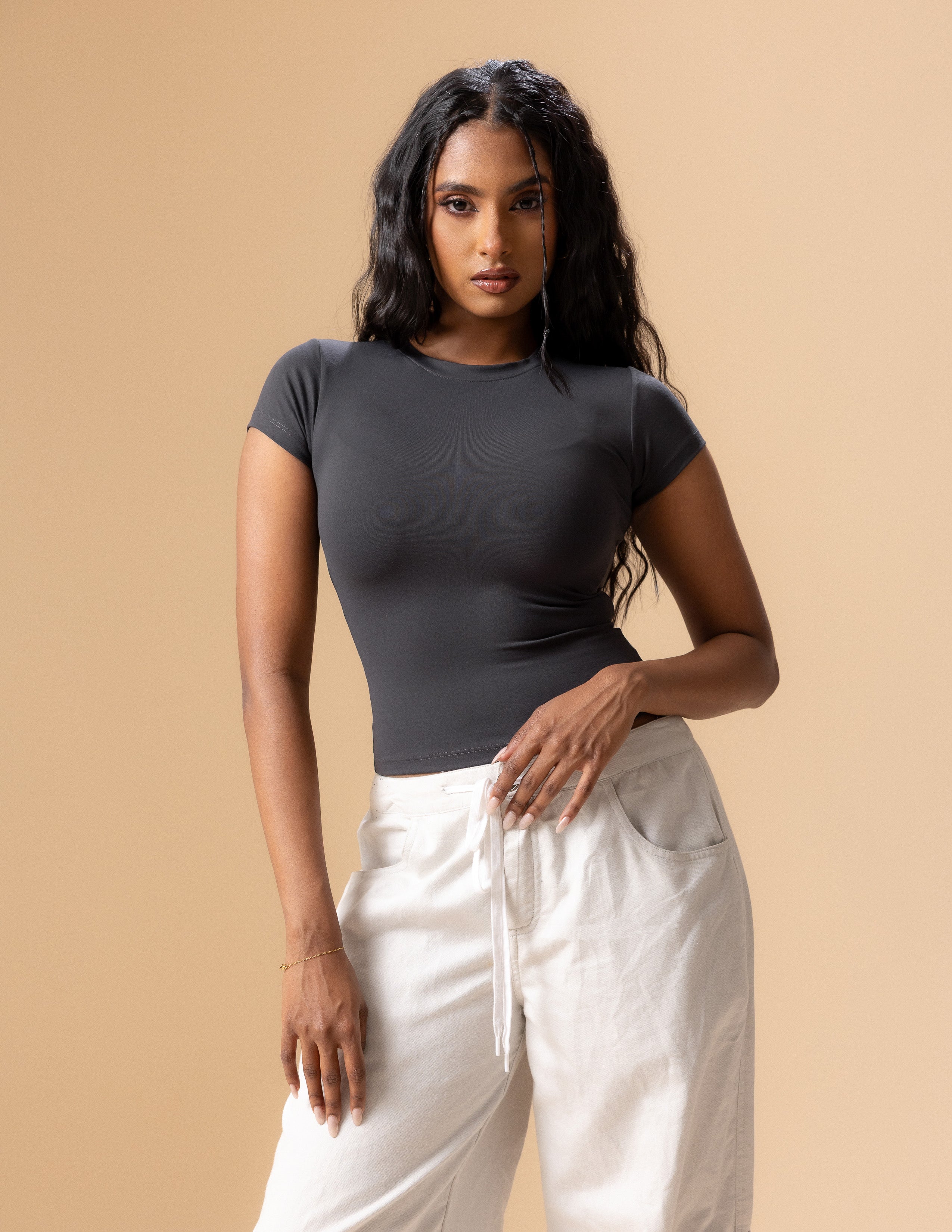 Rue High Neck Fitted Top