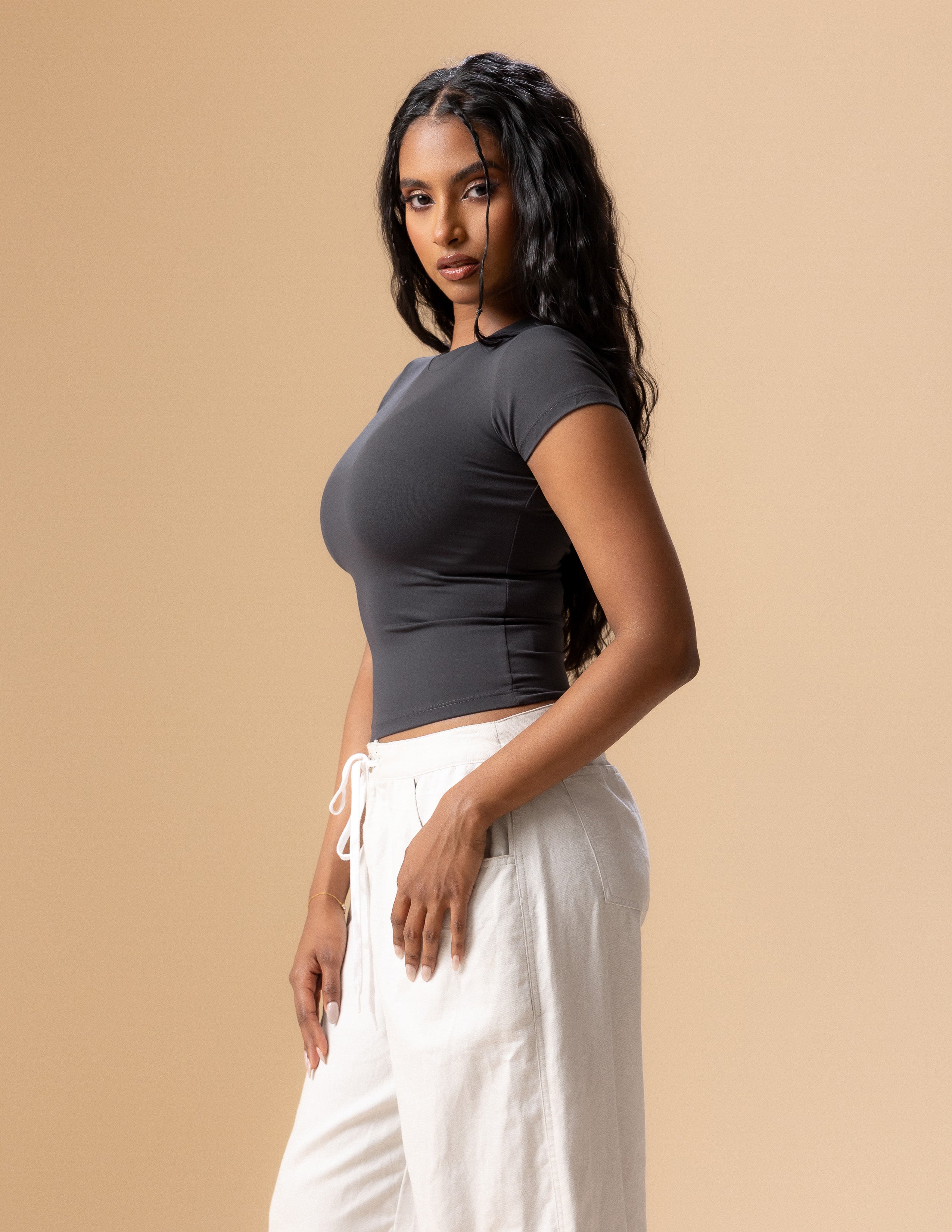 Rue High Neck Fitted Top