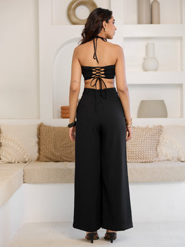 Pin Tuck Detailed Front Tie Up Pant