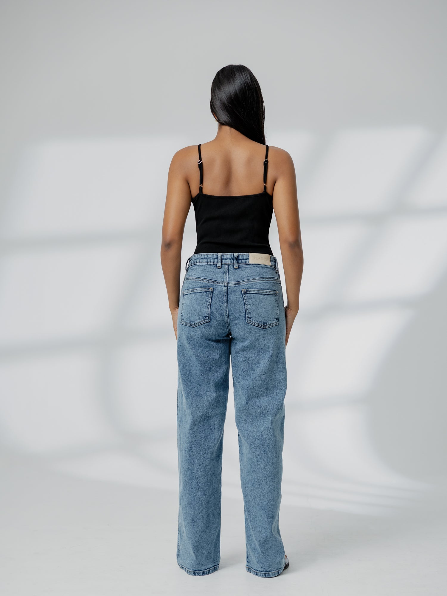 Low Waist Acid Washed Jean