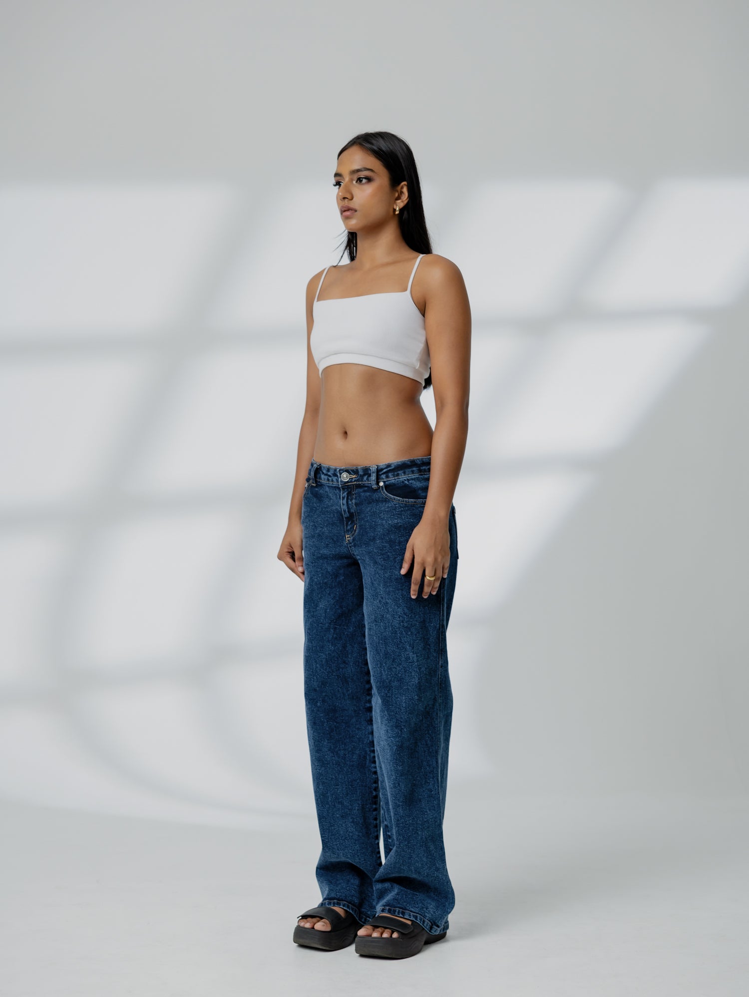 Low Waist Acid Washed Jean