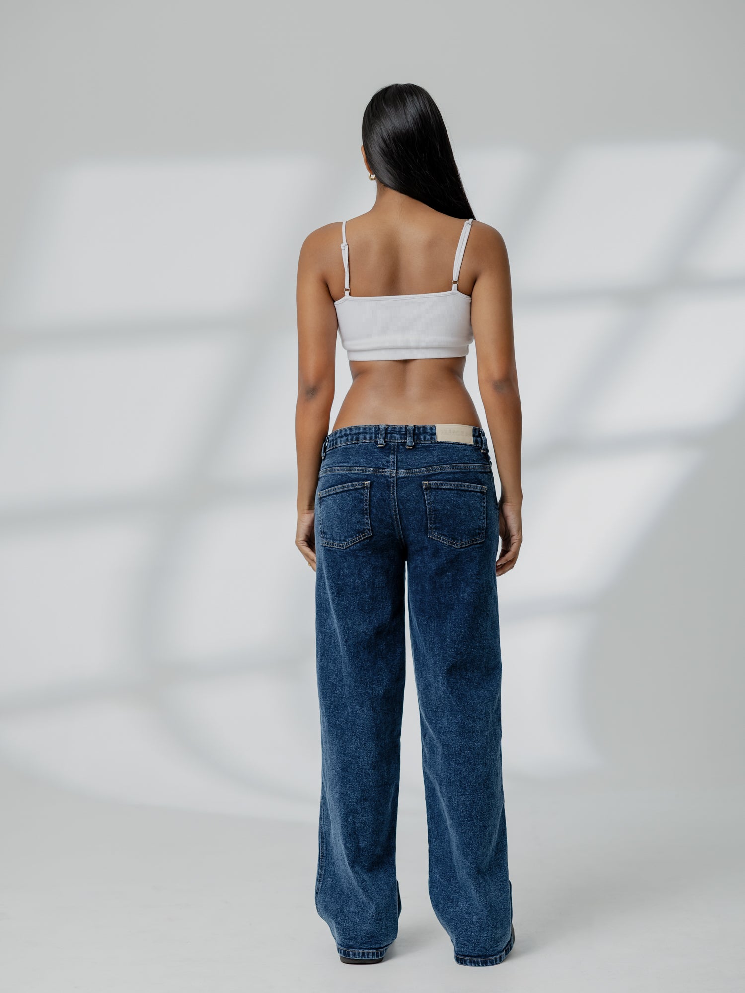 Low Waist Acid Washed Jean