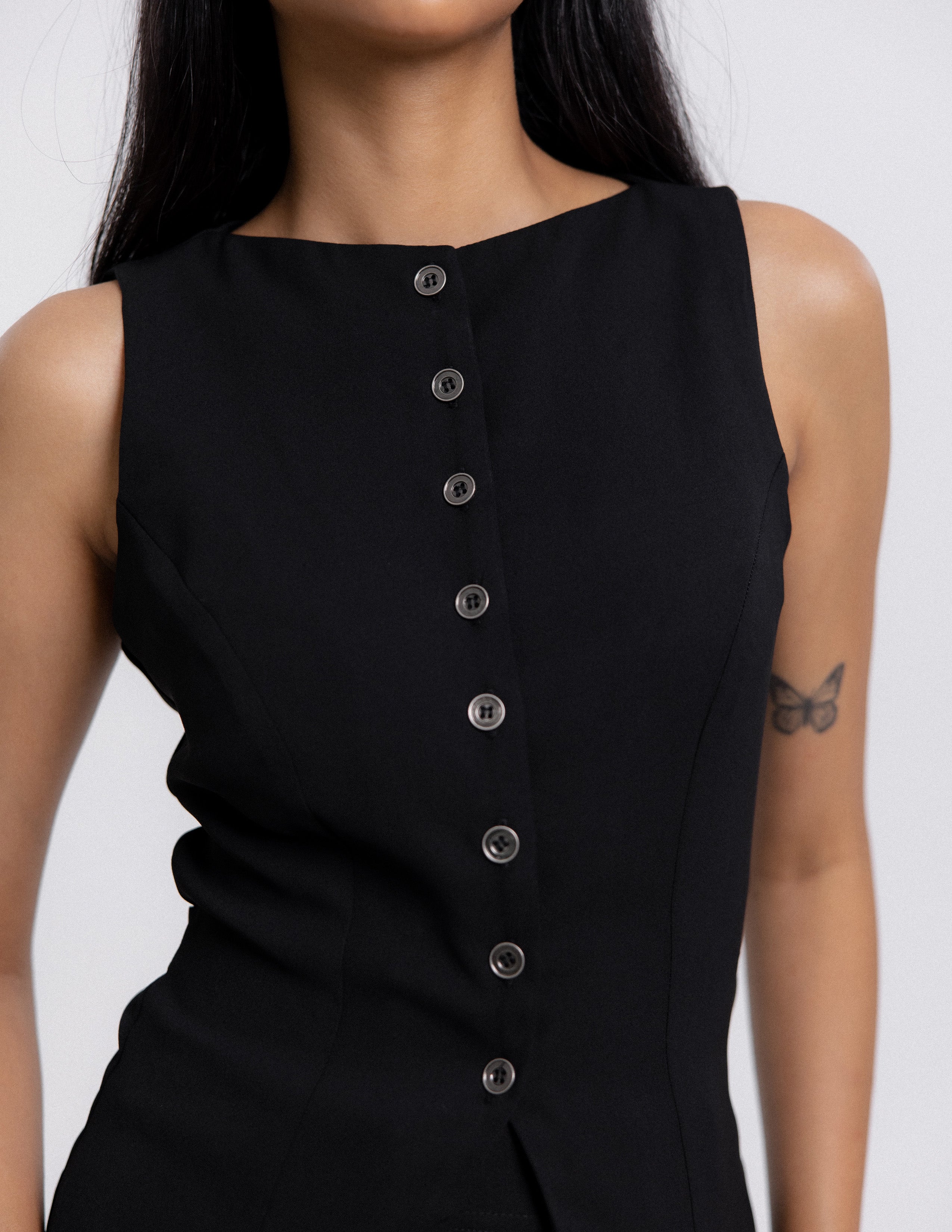 Button Down Sleeveless Top