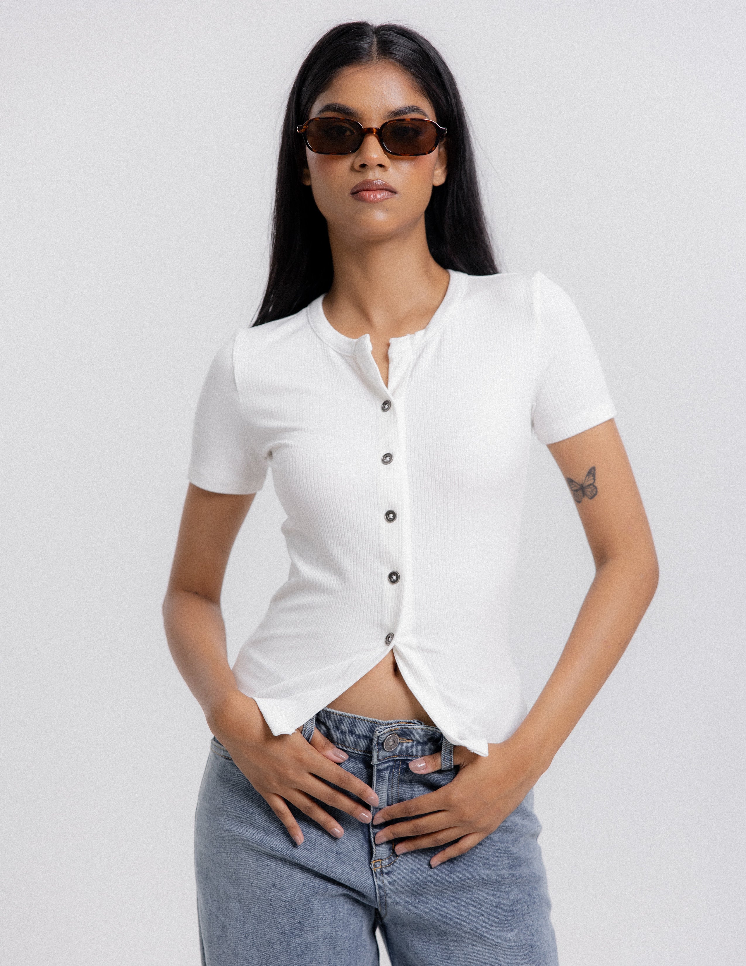 Button Down Fitted Top