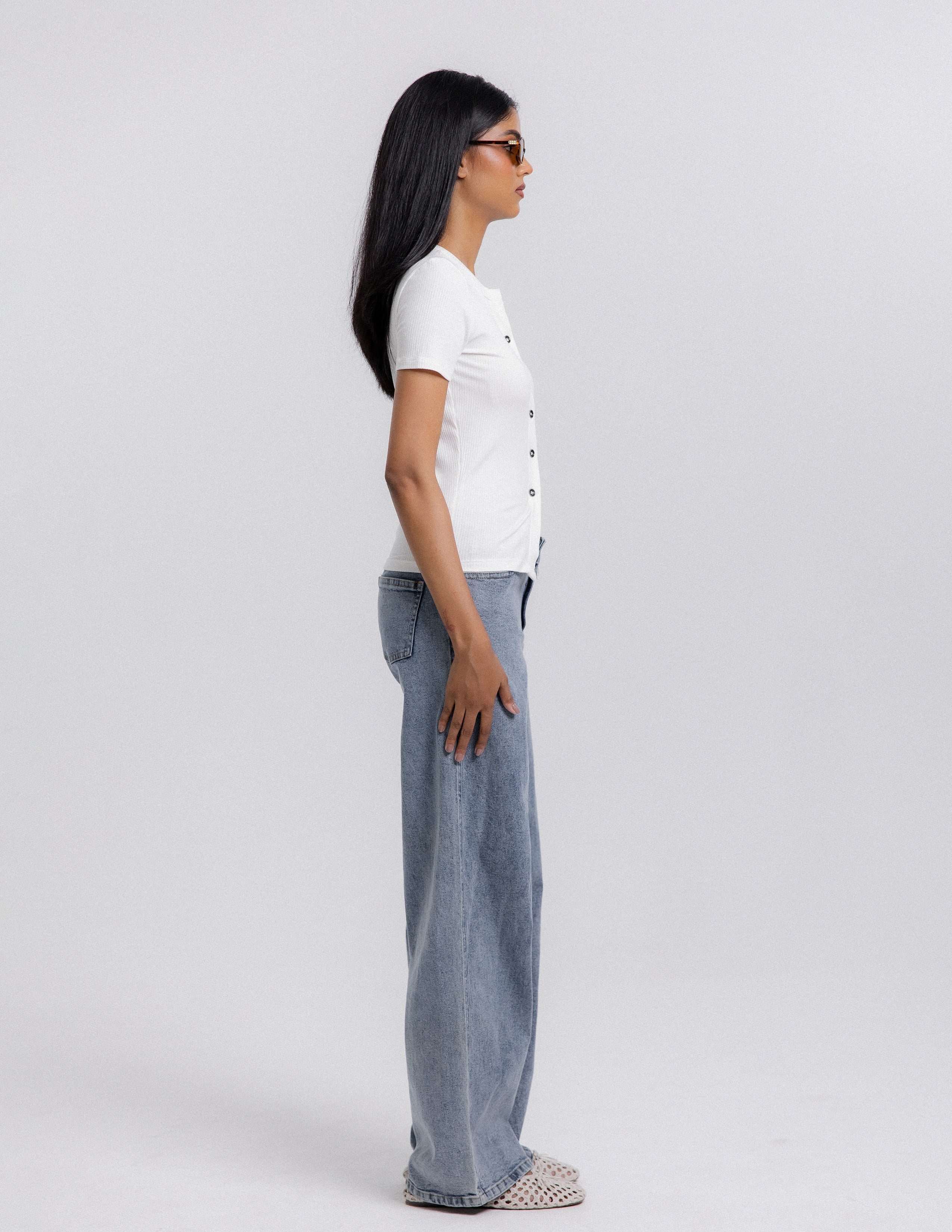 Button Down Fitted Top