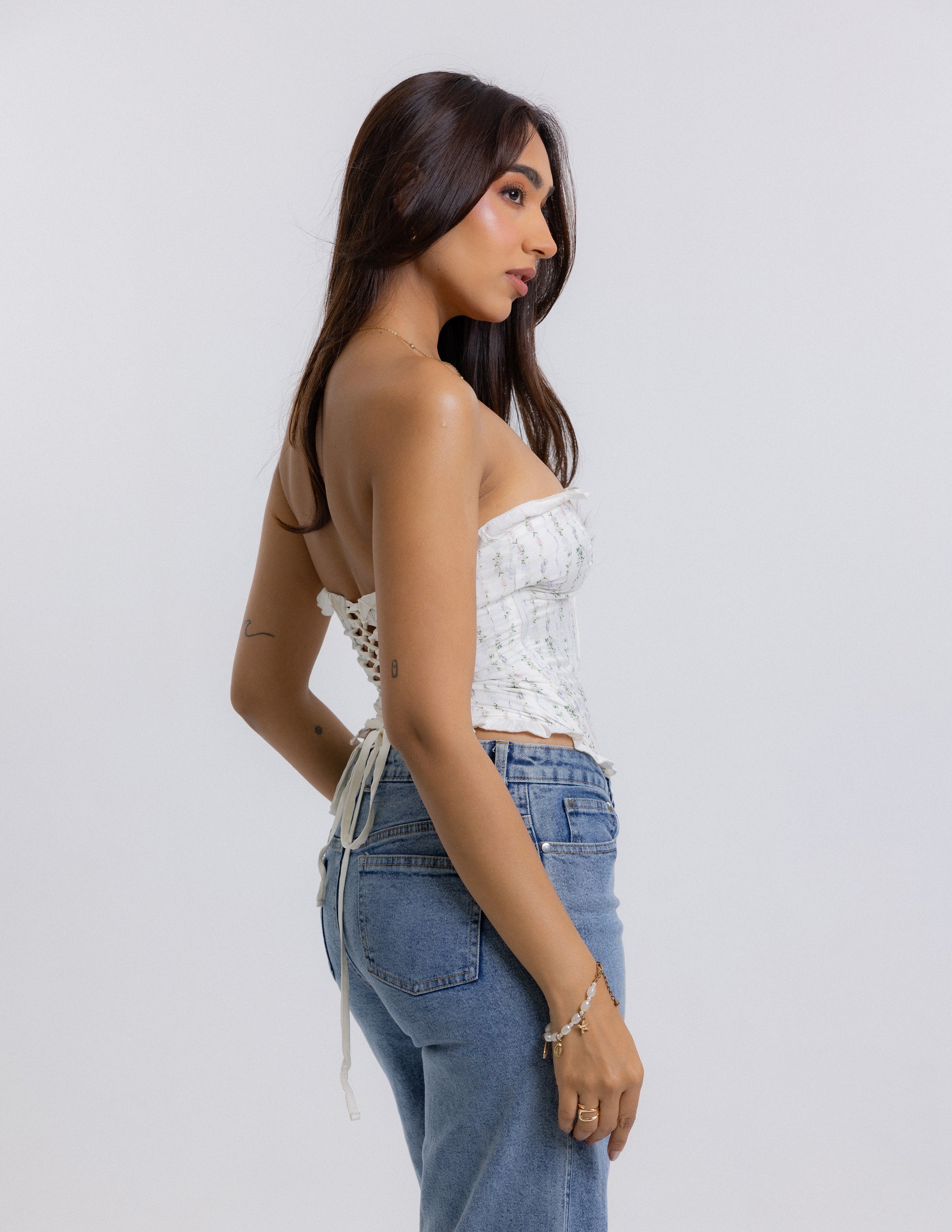 Printed Tube Corset Top