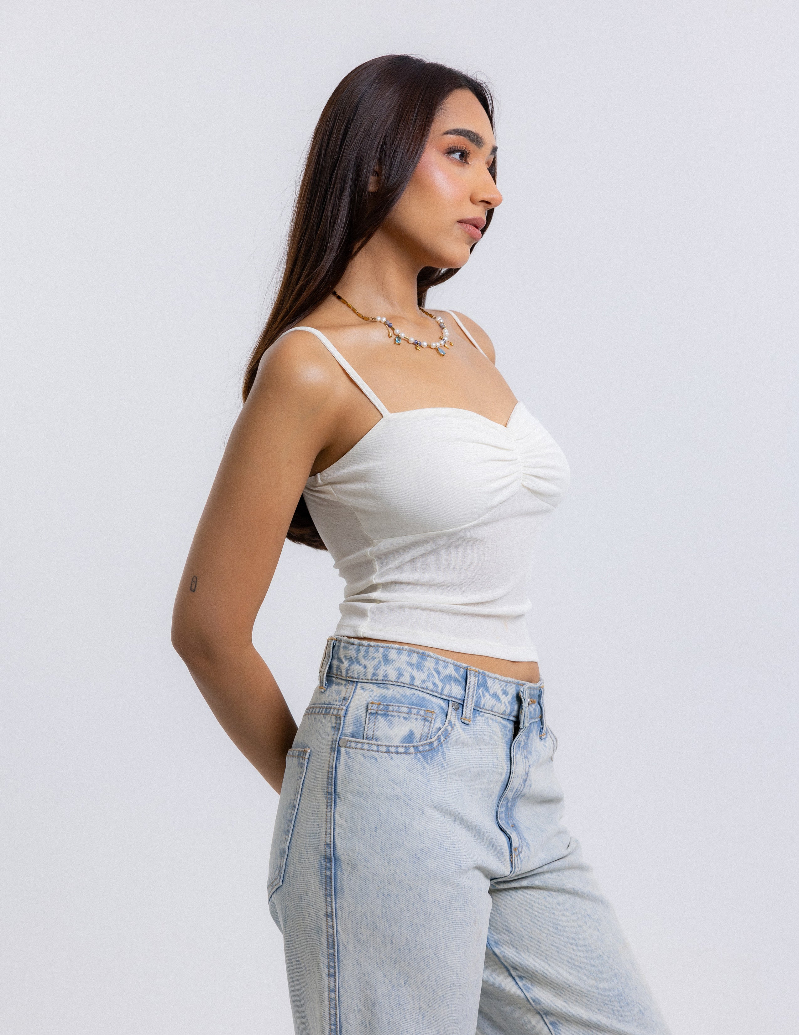 Bust Ruched Sleeveless Top
