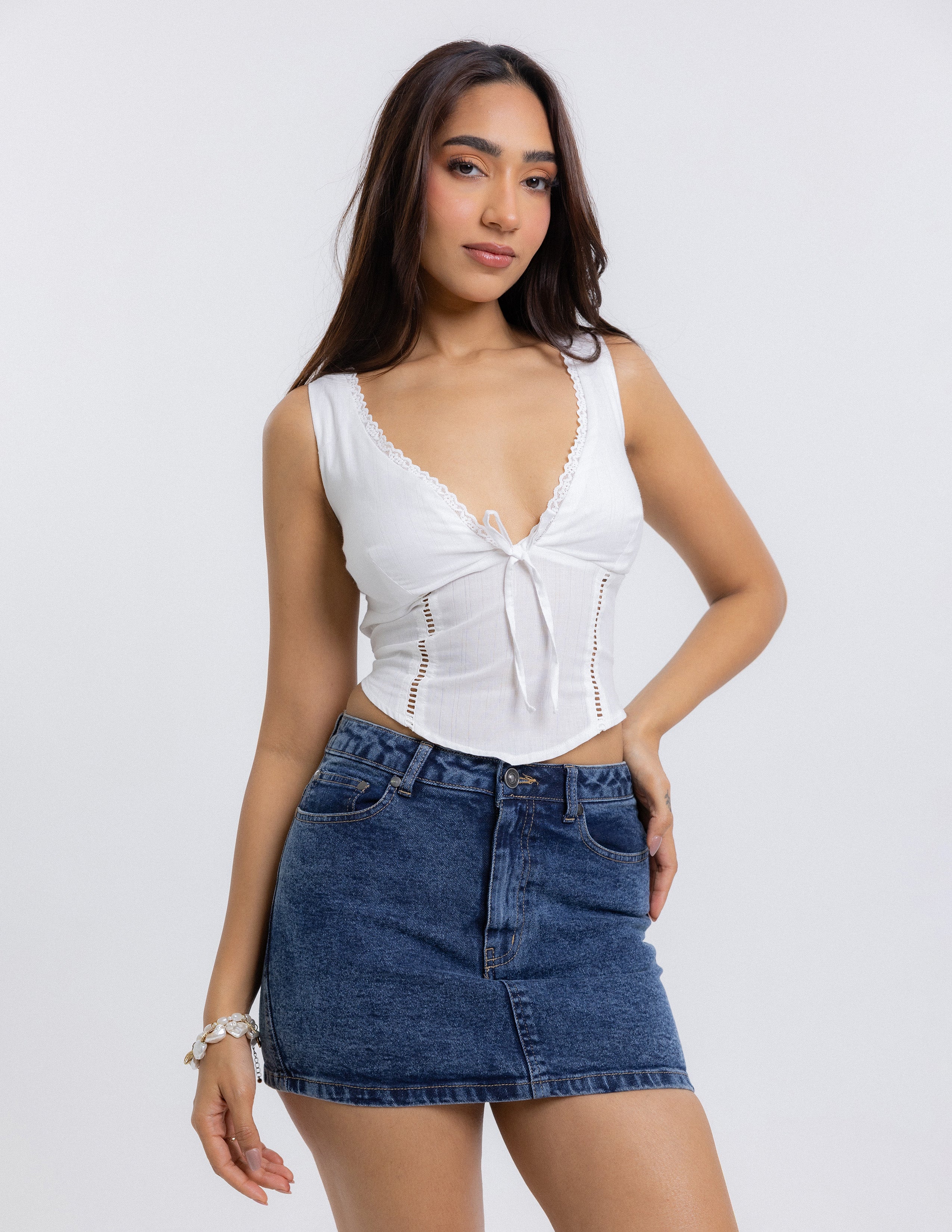 Lace Detailed Corset Top