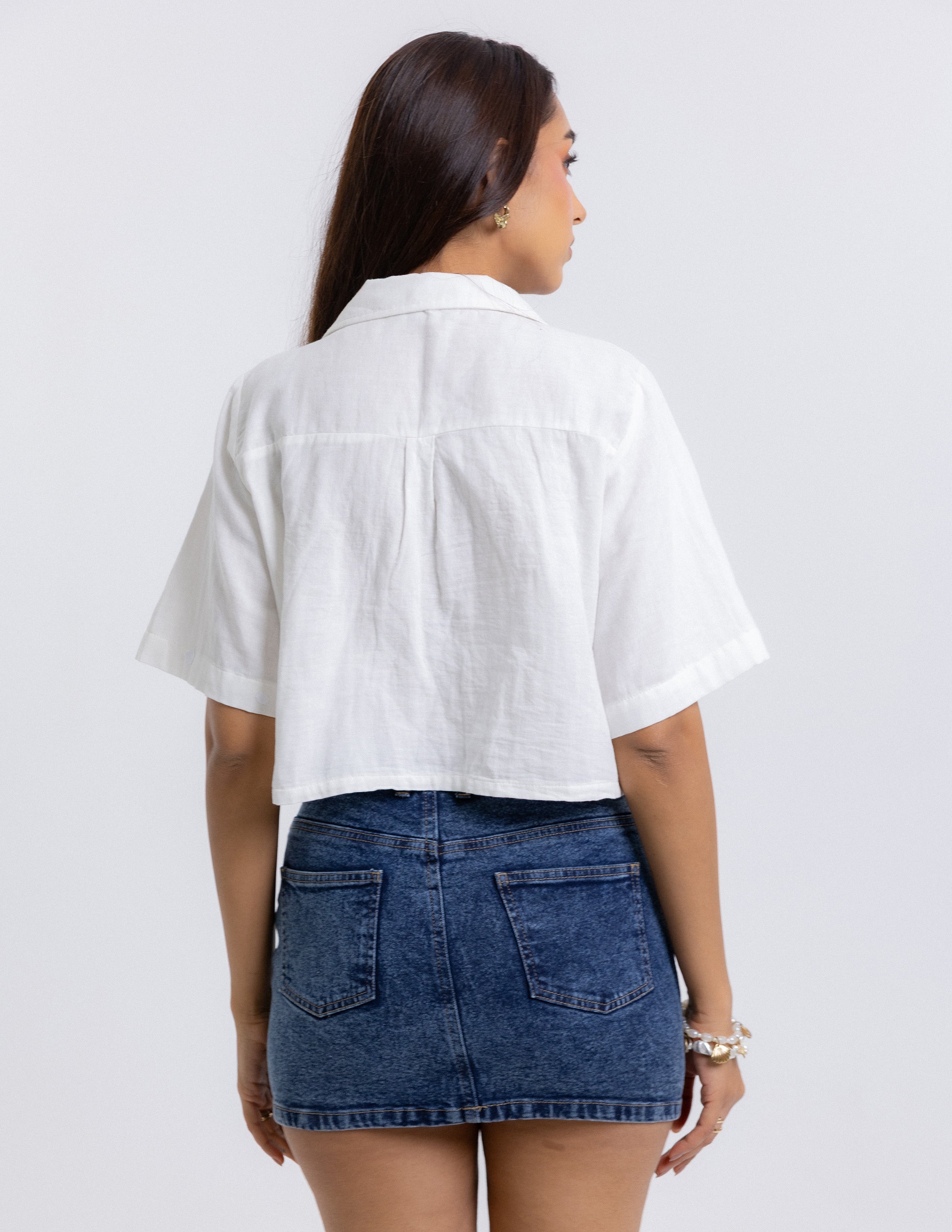 Button Down Cropped Top