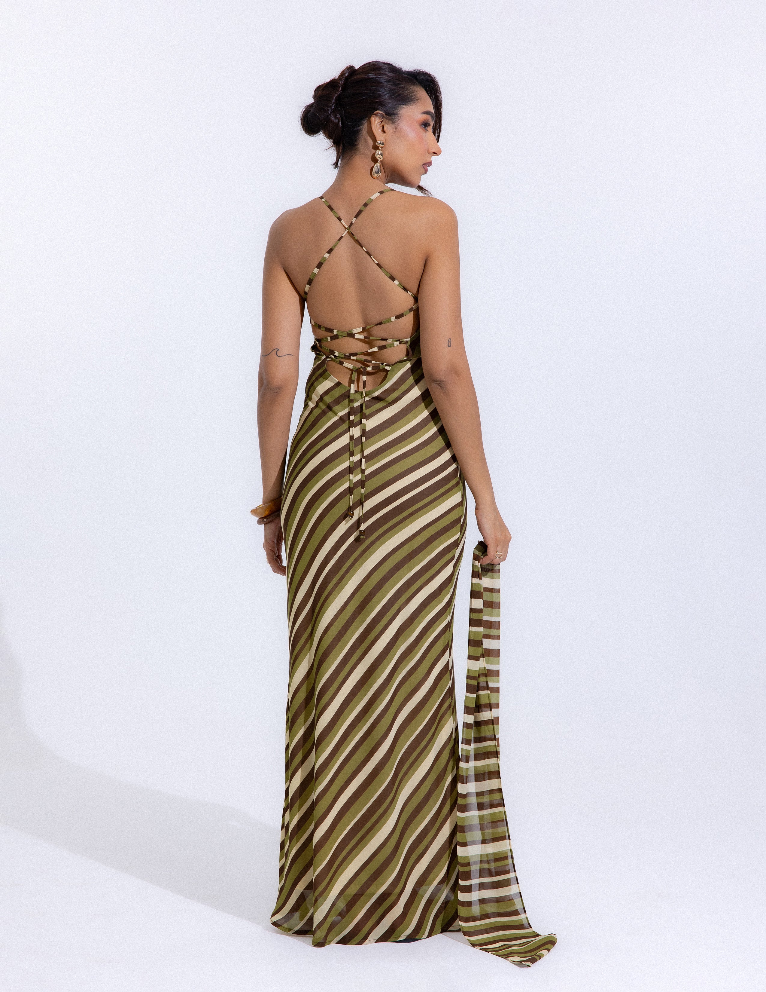 Beaded Bias Maxi Dress