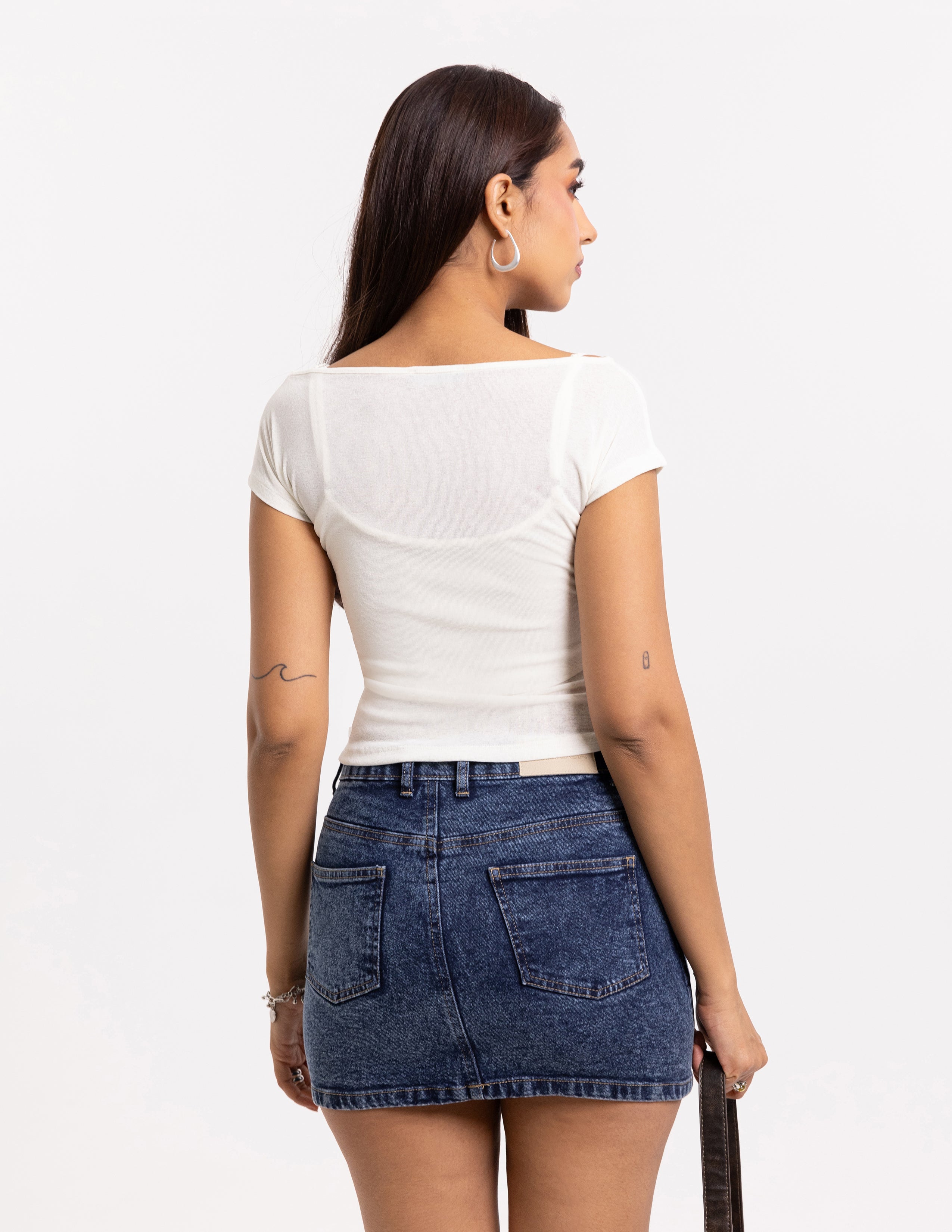 Boat Neck Inside Cami Top