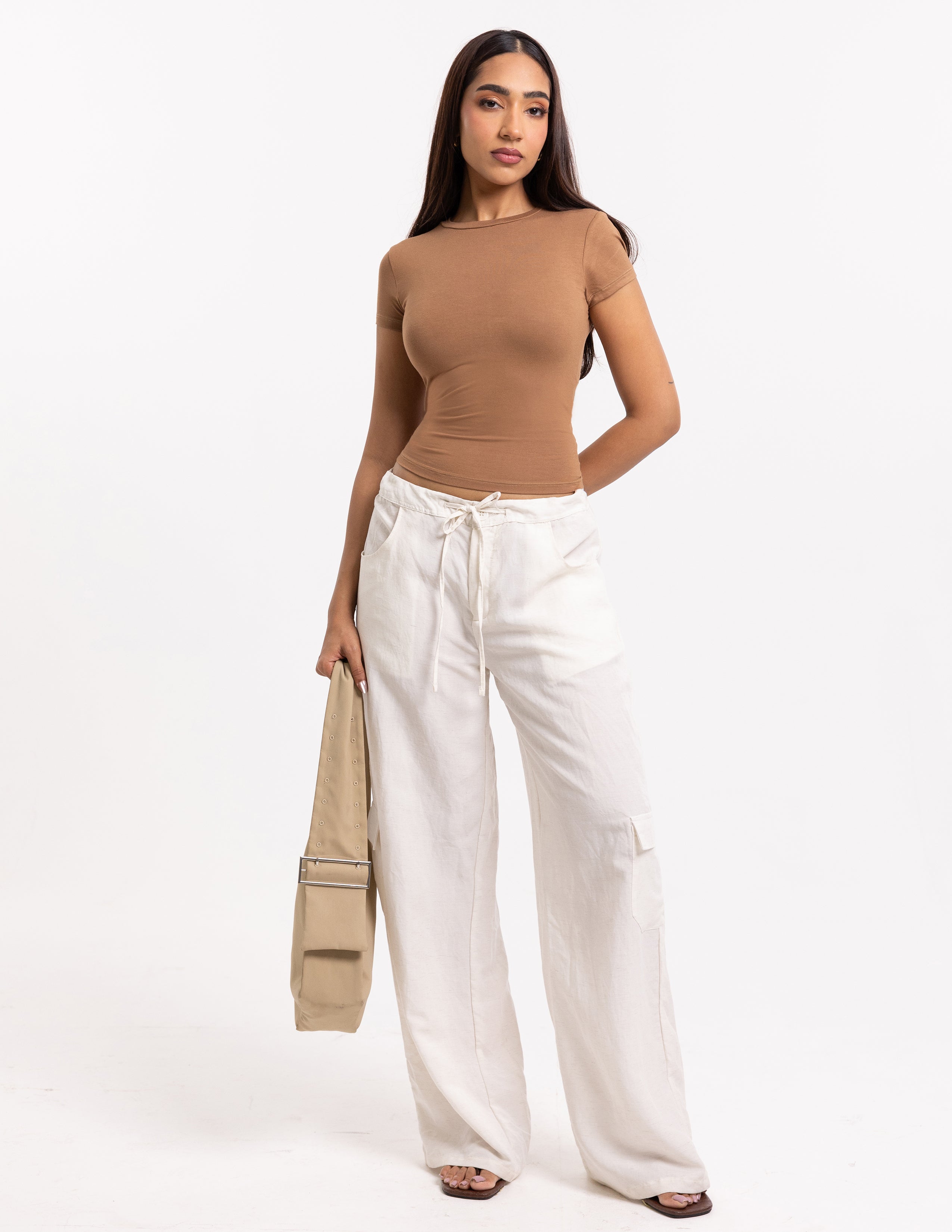 High Neck Short Sleeved Fitted Top