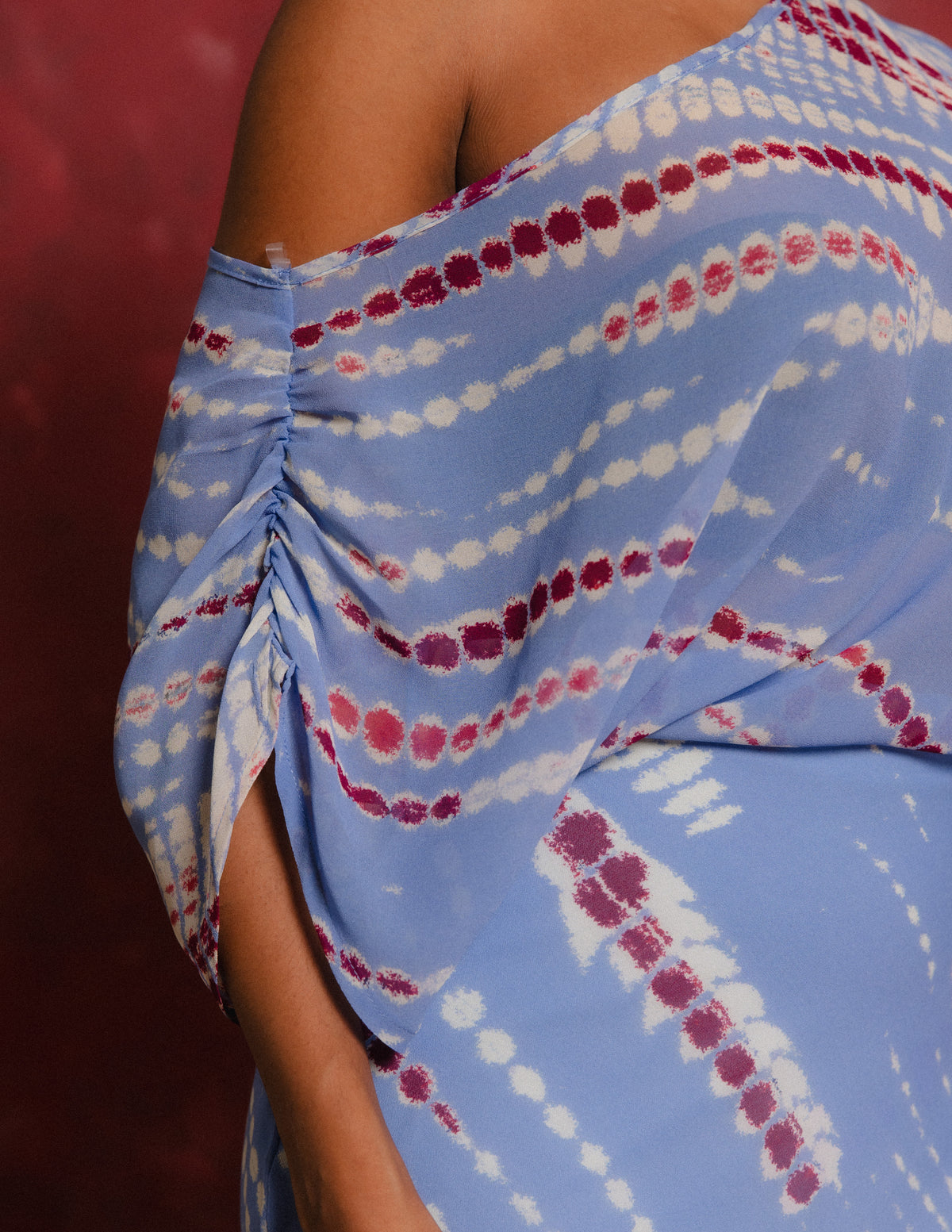 One Shoulder Gathered Mini Dress