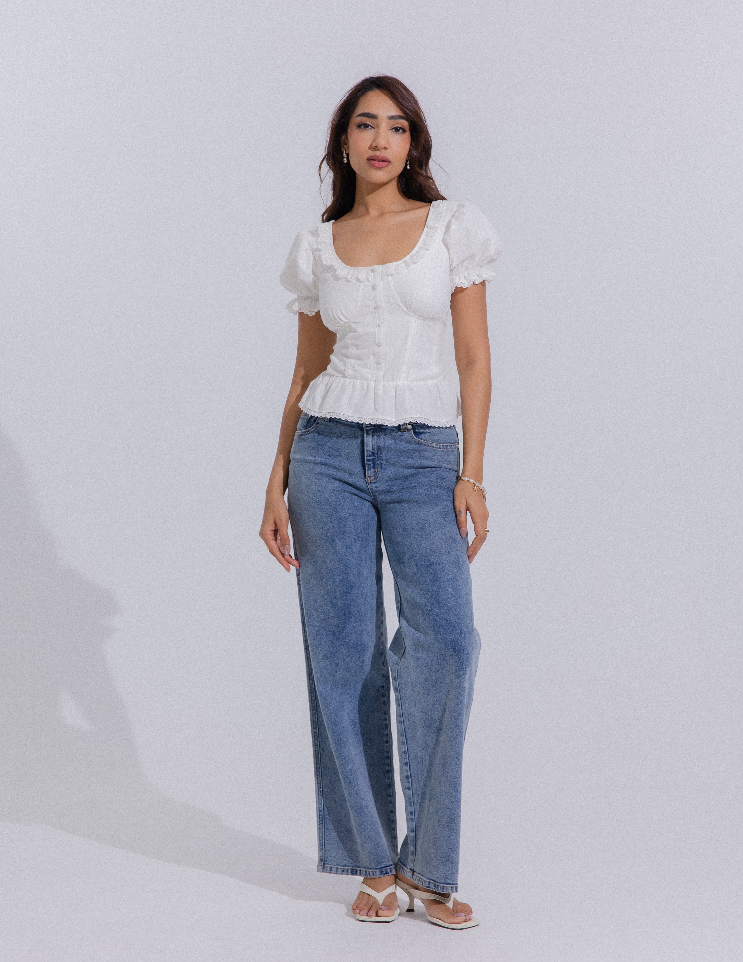 Puff Sleeved Corset Top