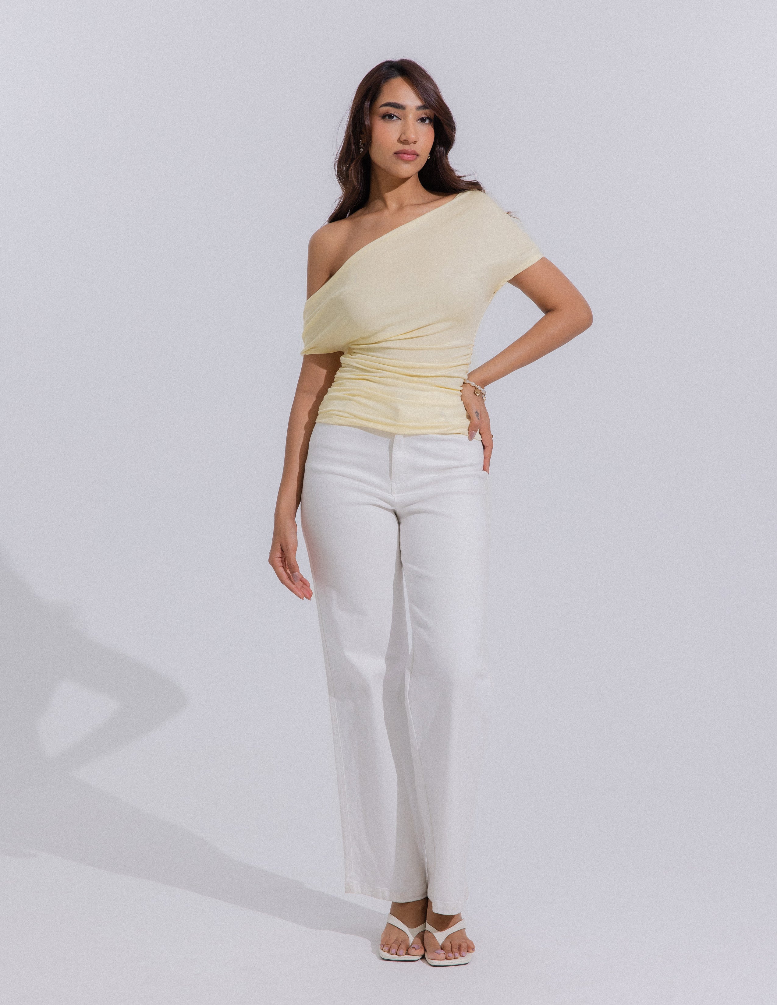 One Shoulder Side Gathered Top