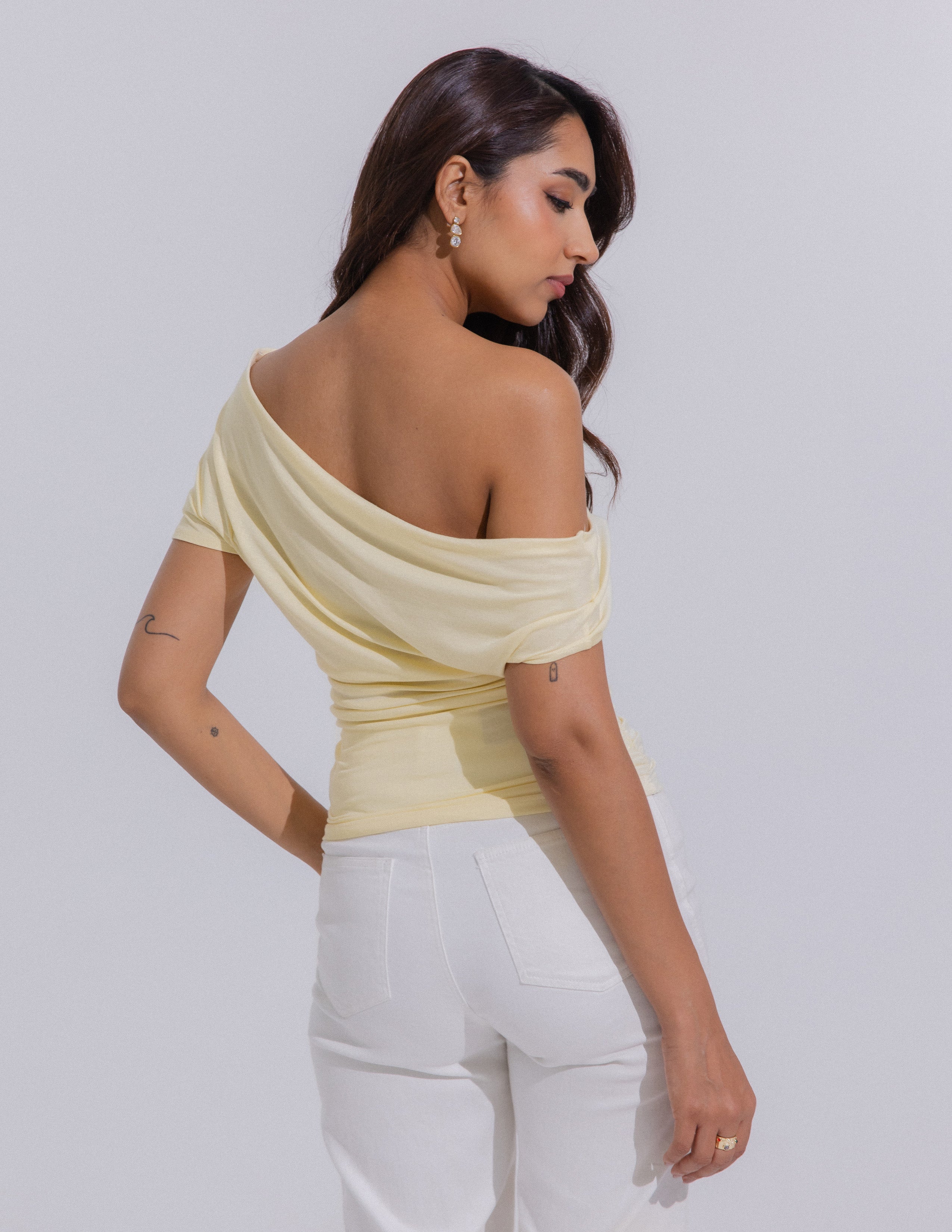 One Shoulder Side Gathered Top