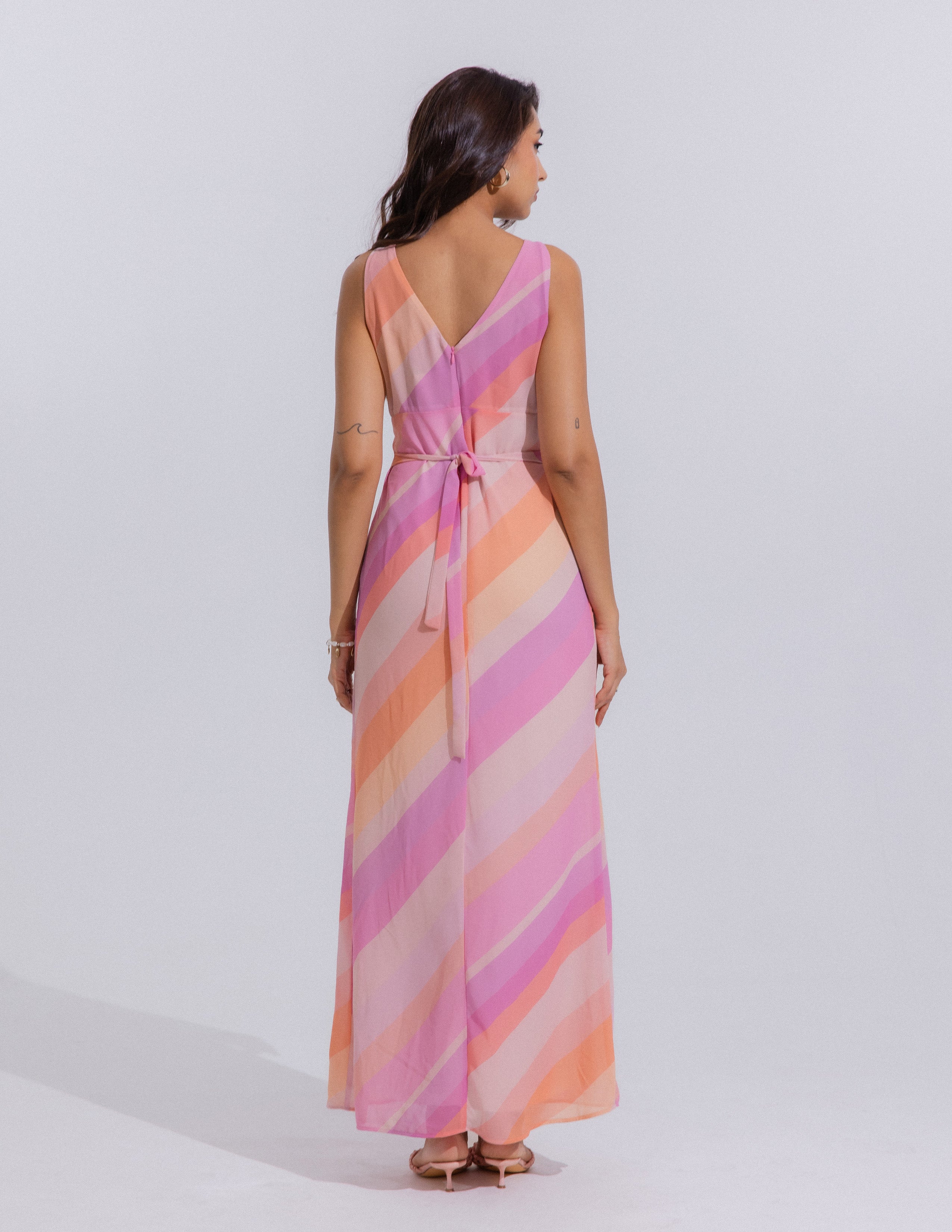 Bustier Detail Bias Maxi Dress