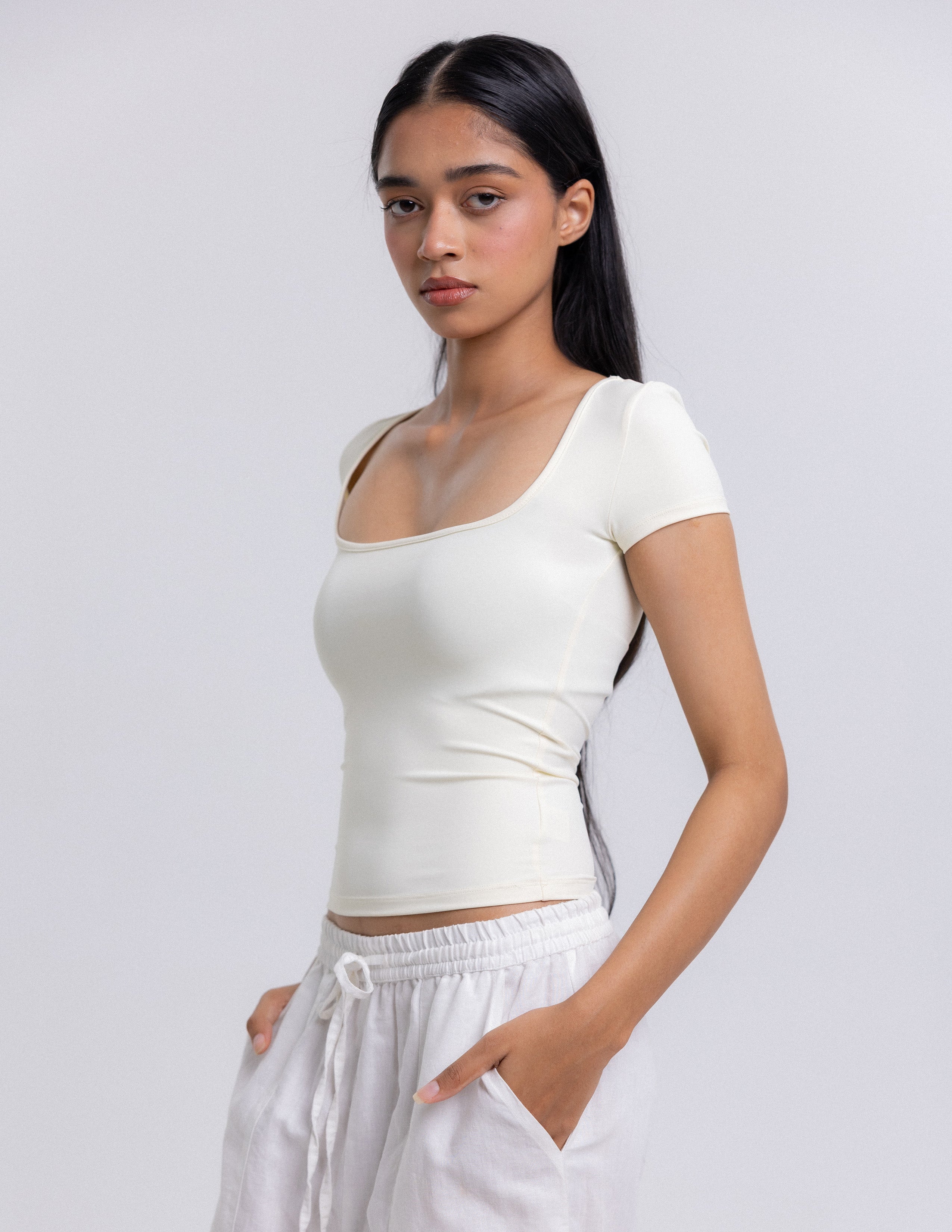 Lilly Square Neck Fitted Top