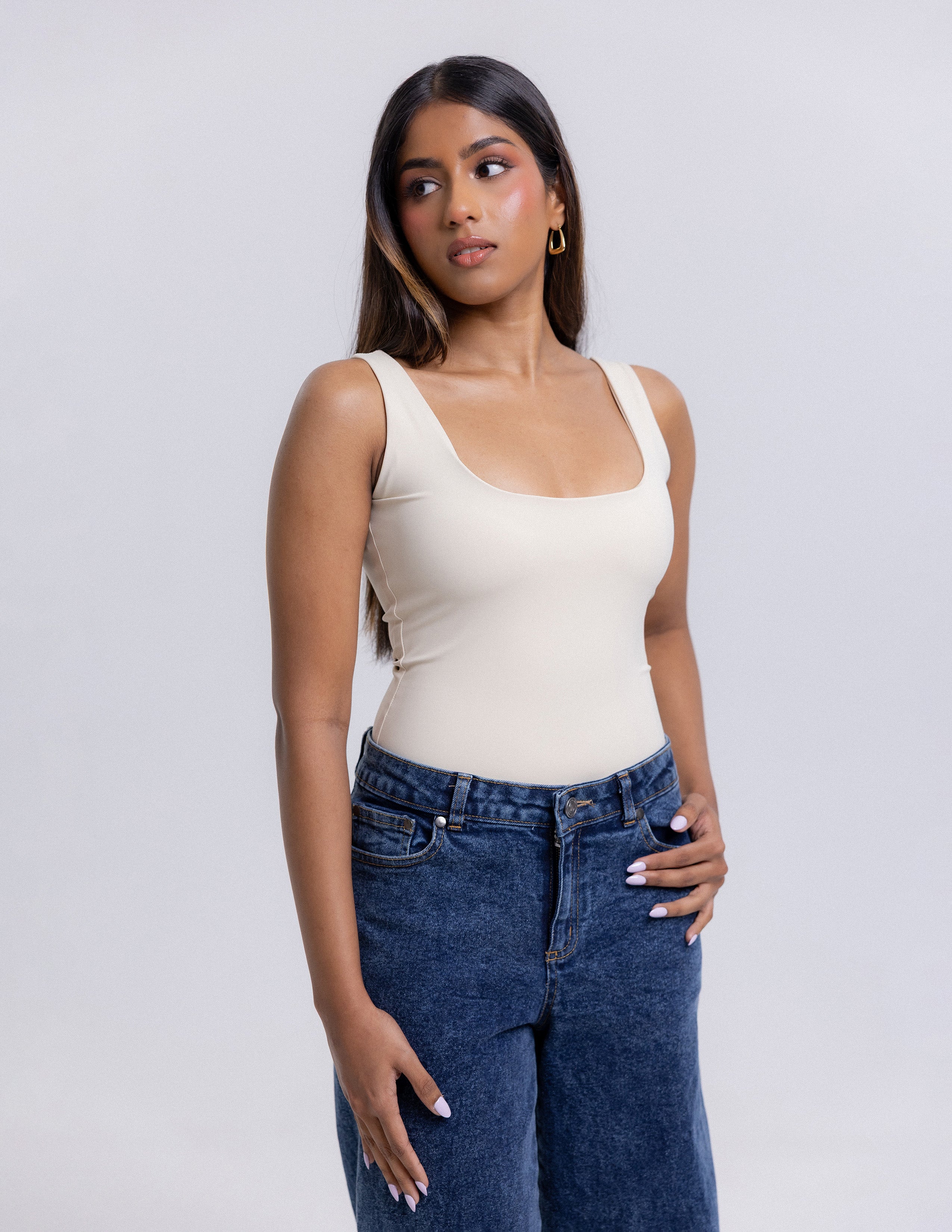 Andy Square Neck Fitted Bodysuit