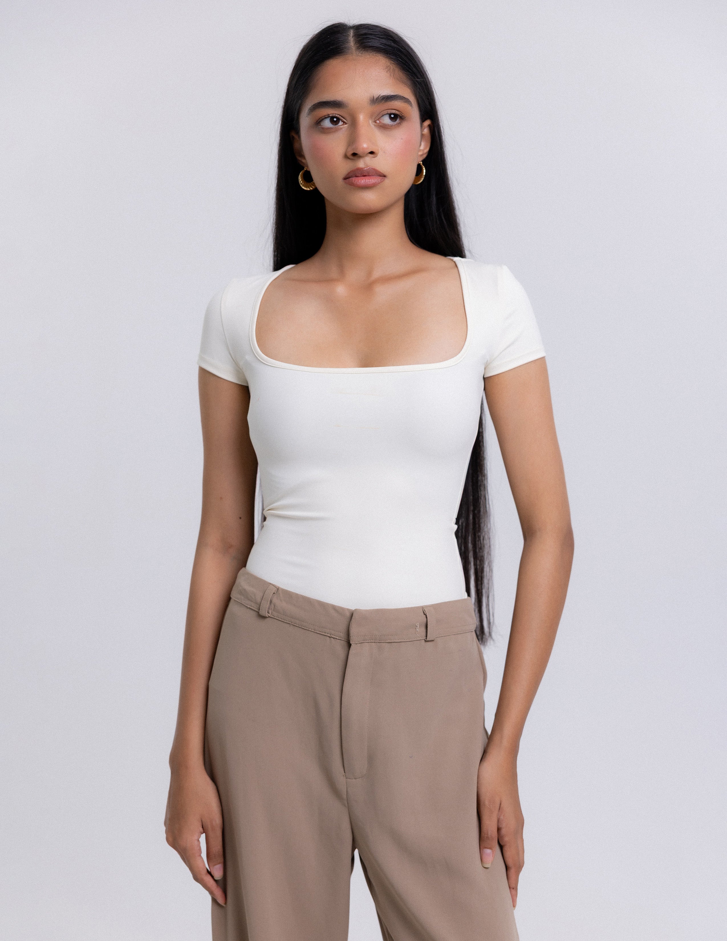 Lilly Square Neck Fitted Top