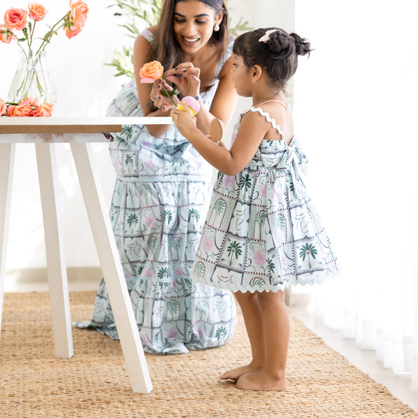 Back Smocking Tiered Maxi Dress