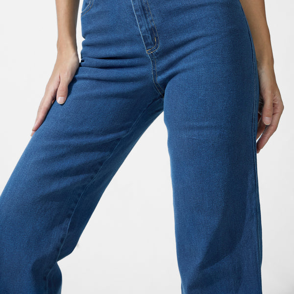 High Waist Straight Leg Denim Jean