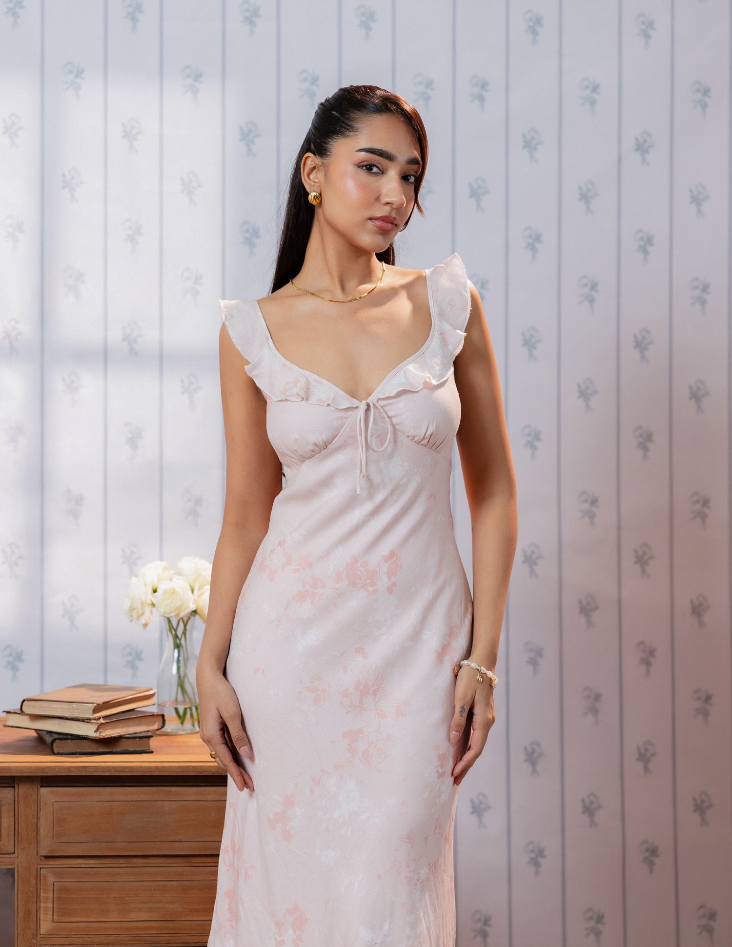 Bustier Detail Maxi Dress