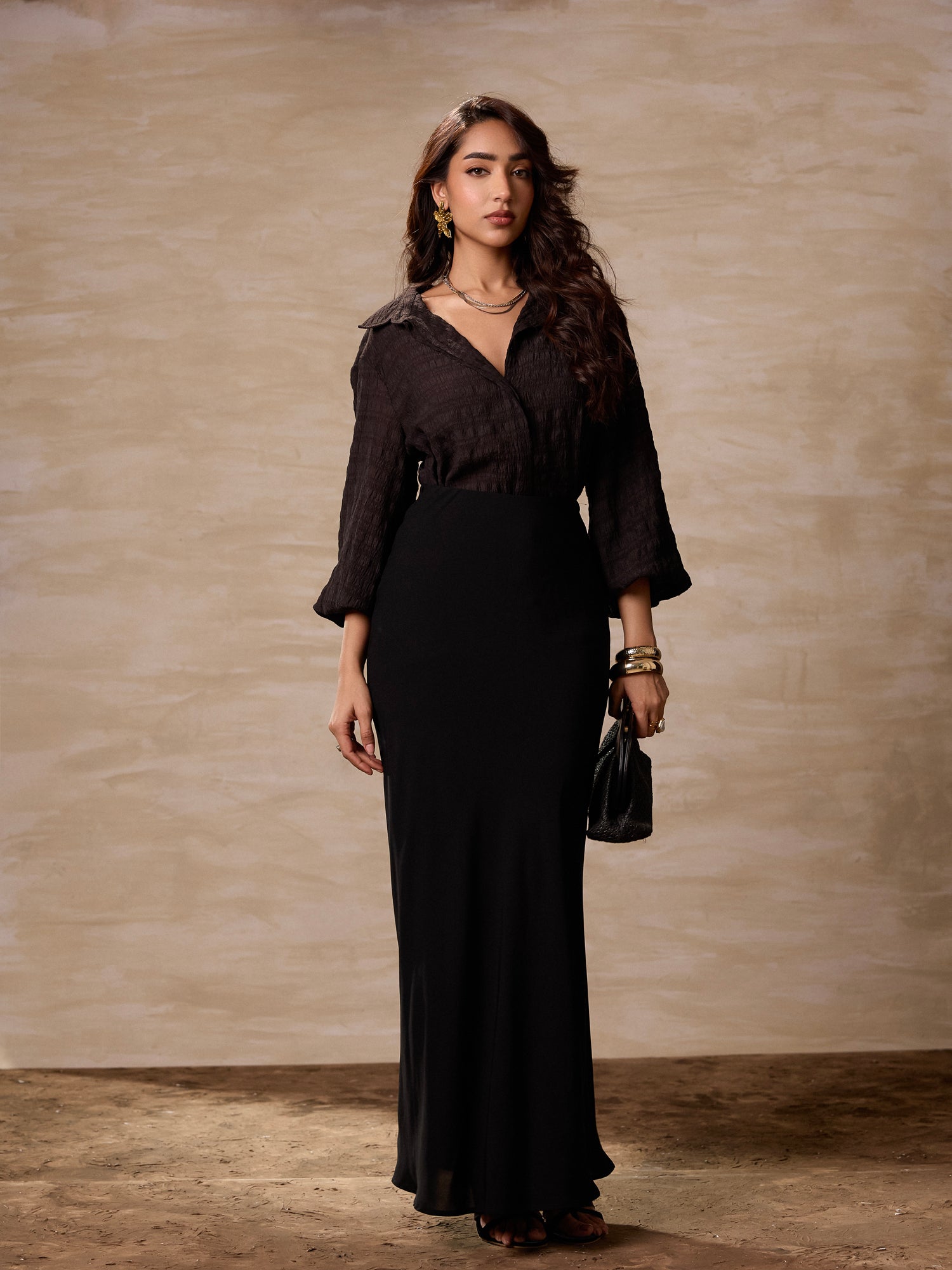 Balloon Sleeve Button Down Top