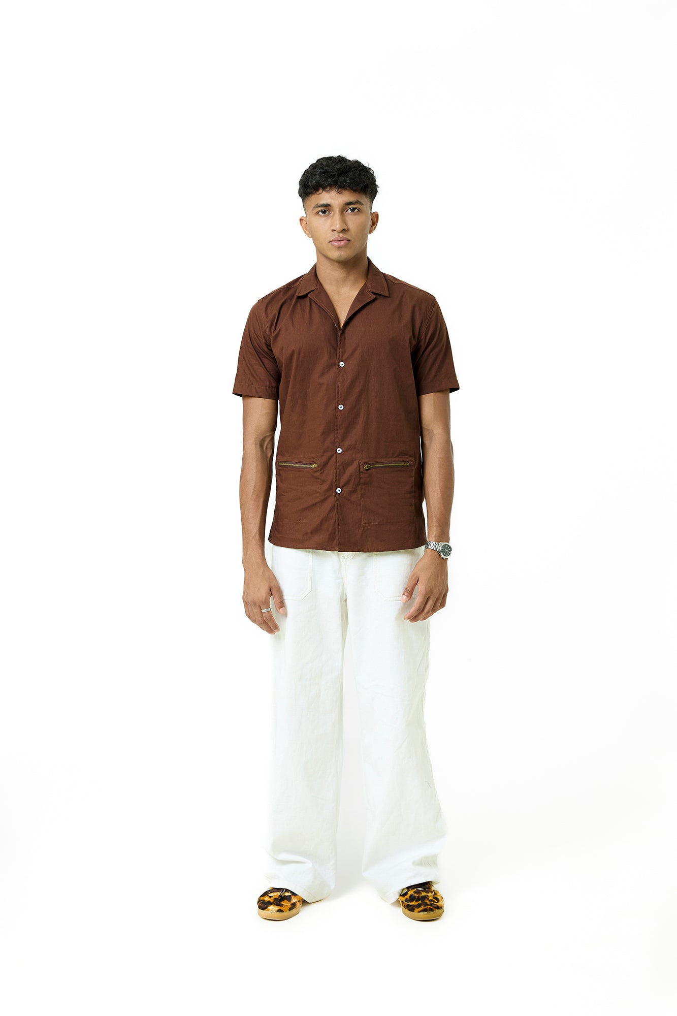 Zipper pocket detailed regular fit shirt