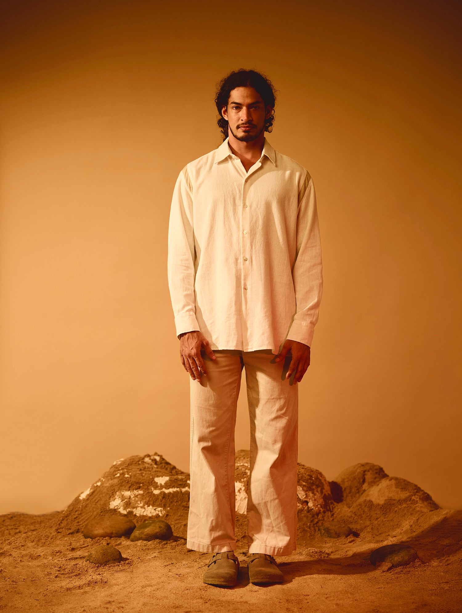 Long Sleeve Shoulder Stripe Detailed Shirt