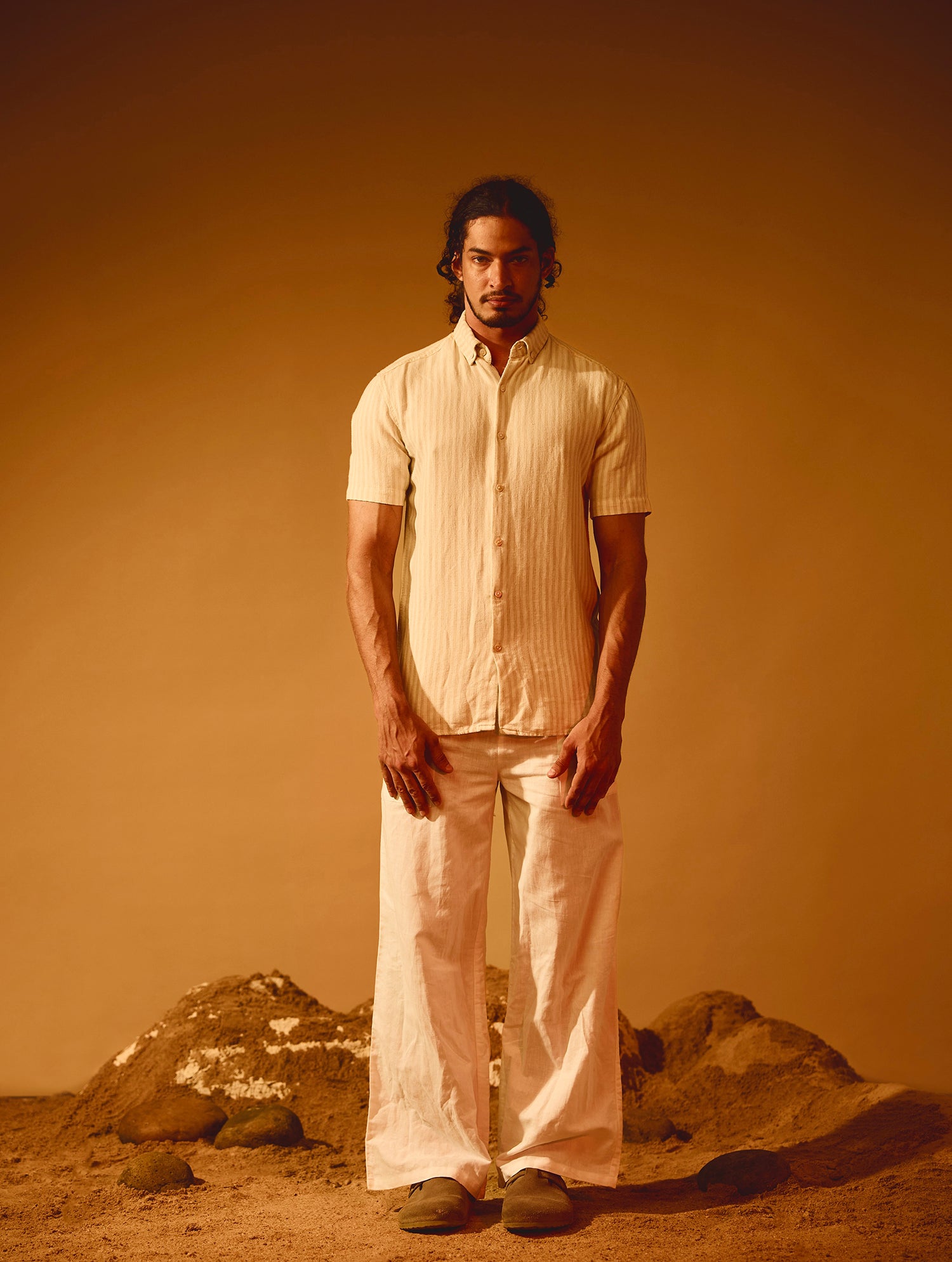 Stripe Detailed Button Down Slim Fit Shirt