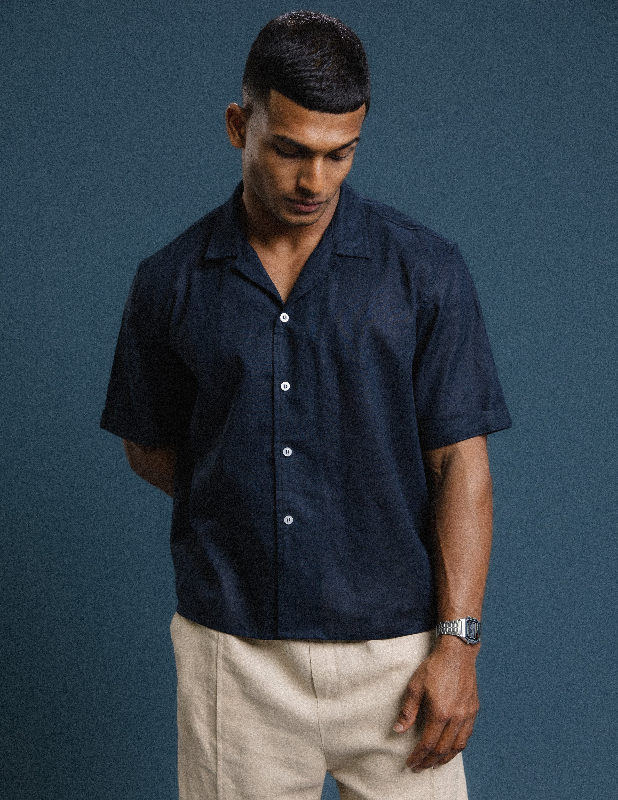Oversized Cropped Short Sleeve Shirt