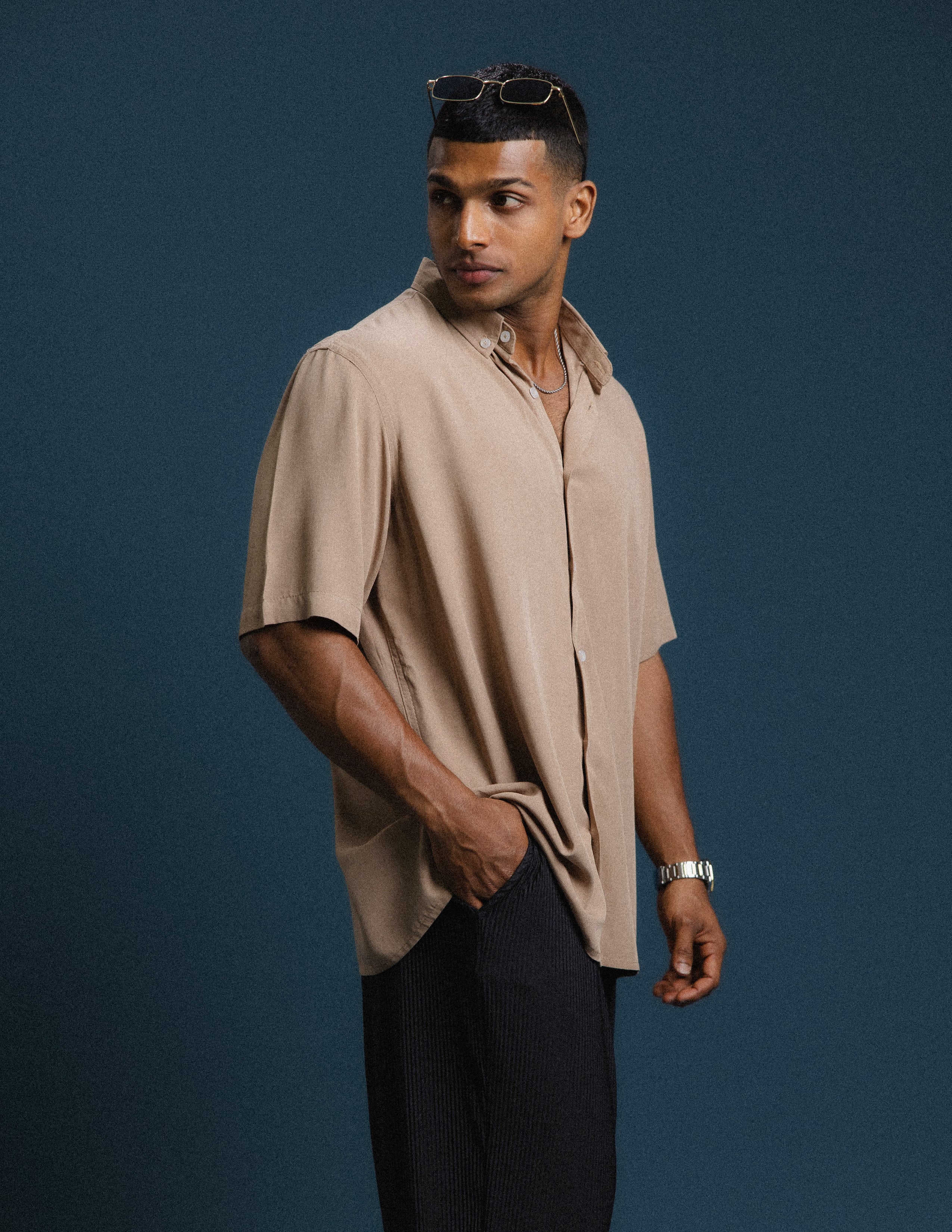 Oversized Button Down Short Sleeve Shirt
